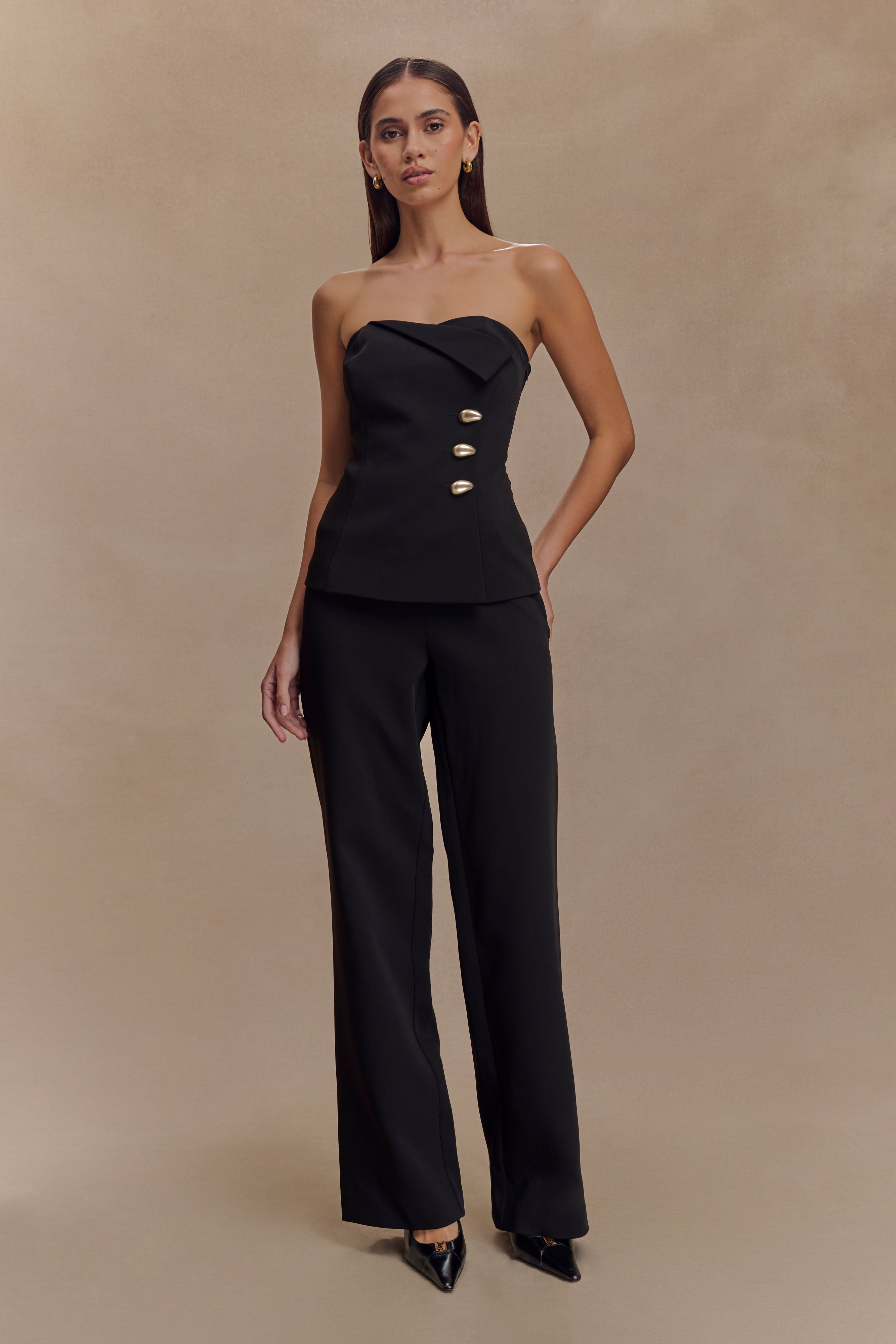 Straight Leg Suiting Pants for Women - Lindie Black