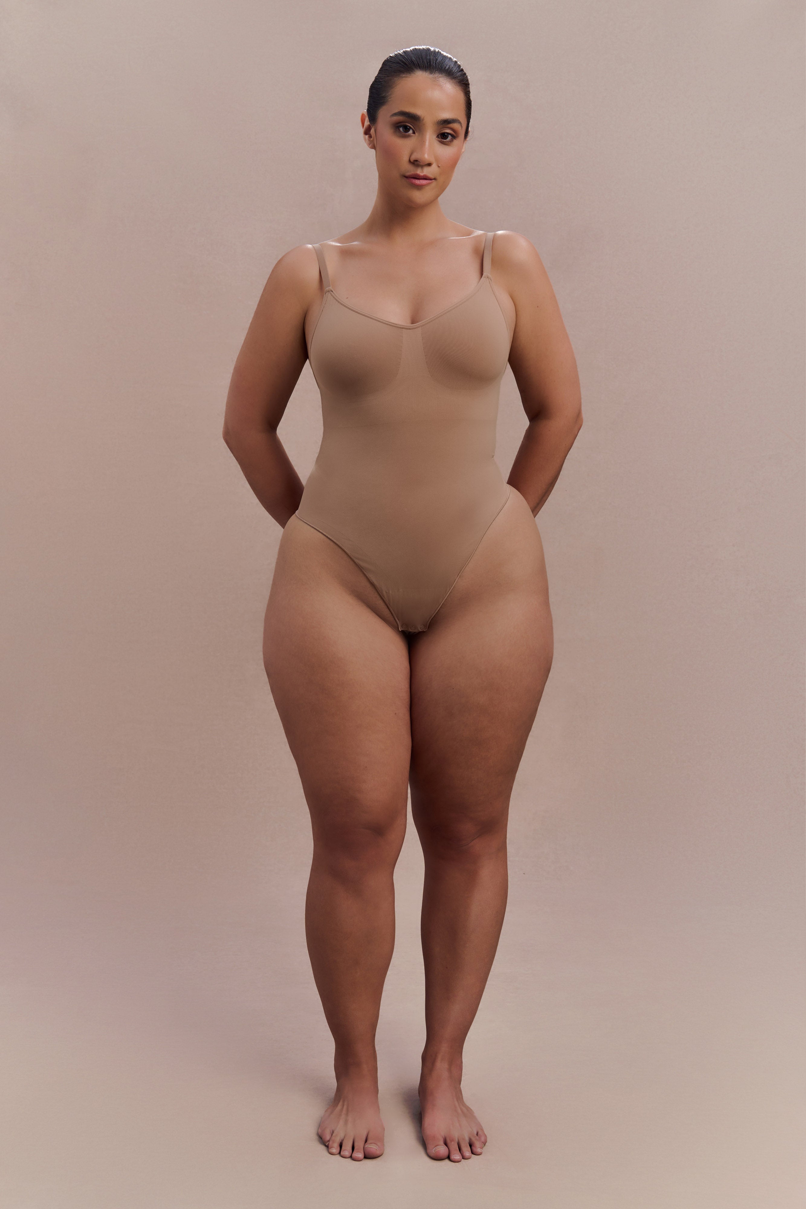 Backless Shapewear Bodysuit with Waist Support | Alyssa Latte