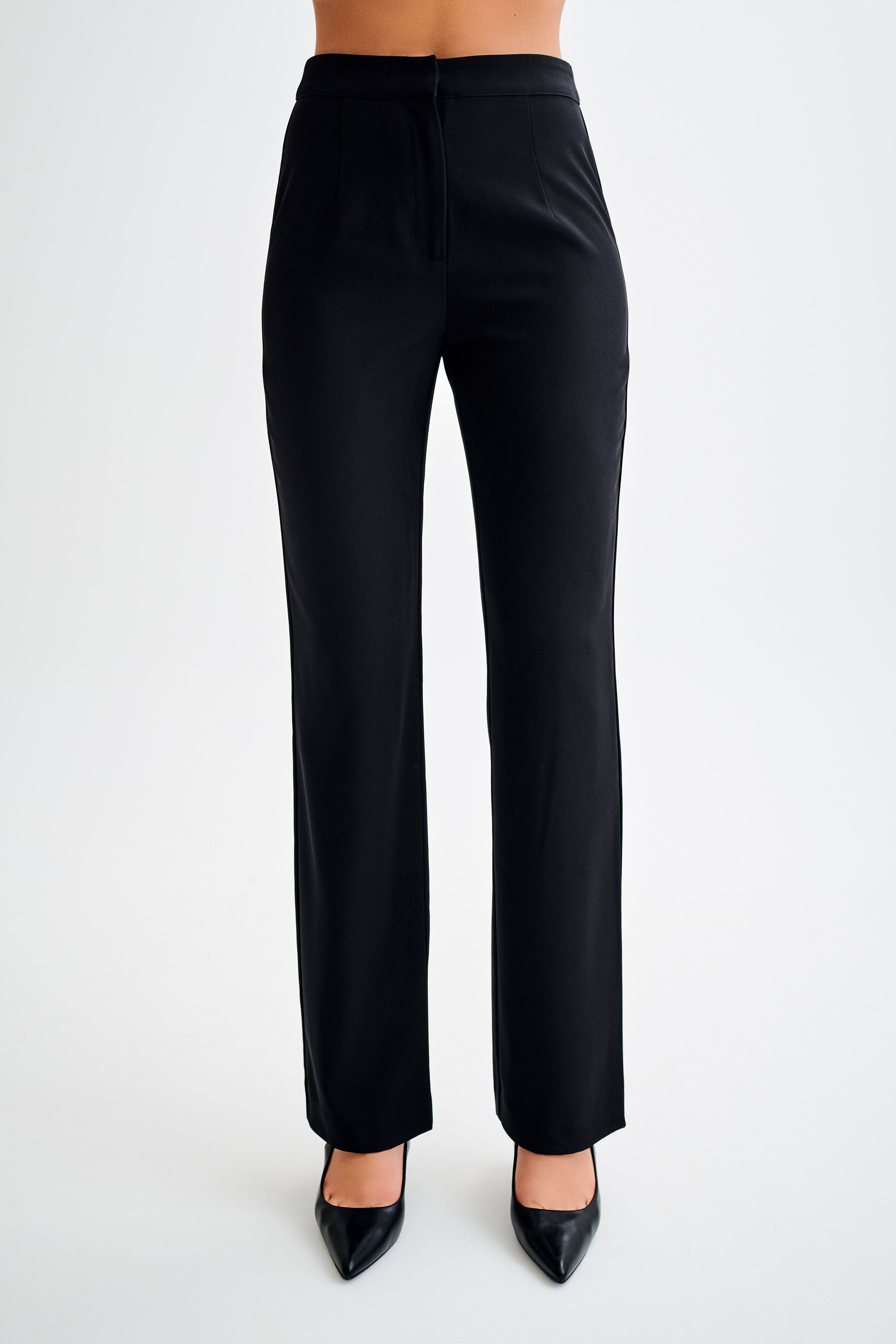 High-Waist Straight Leg Pants for Women | Allanah Black