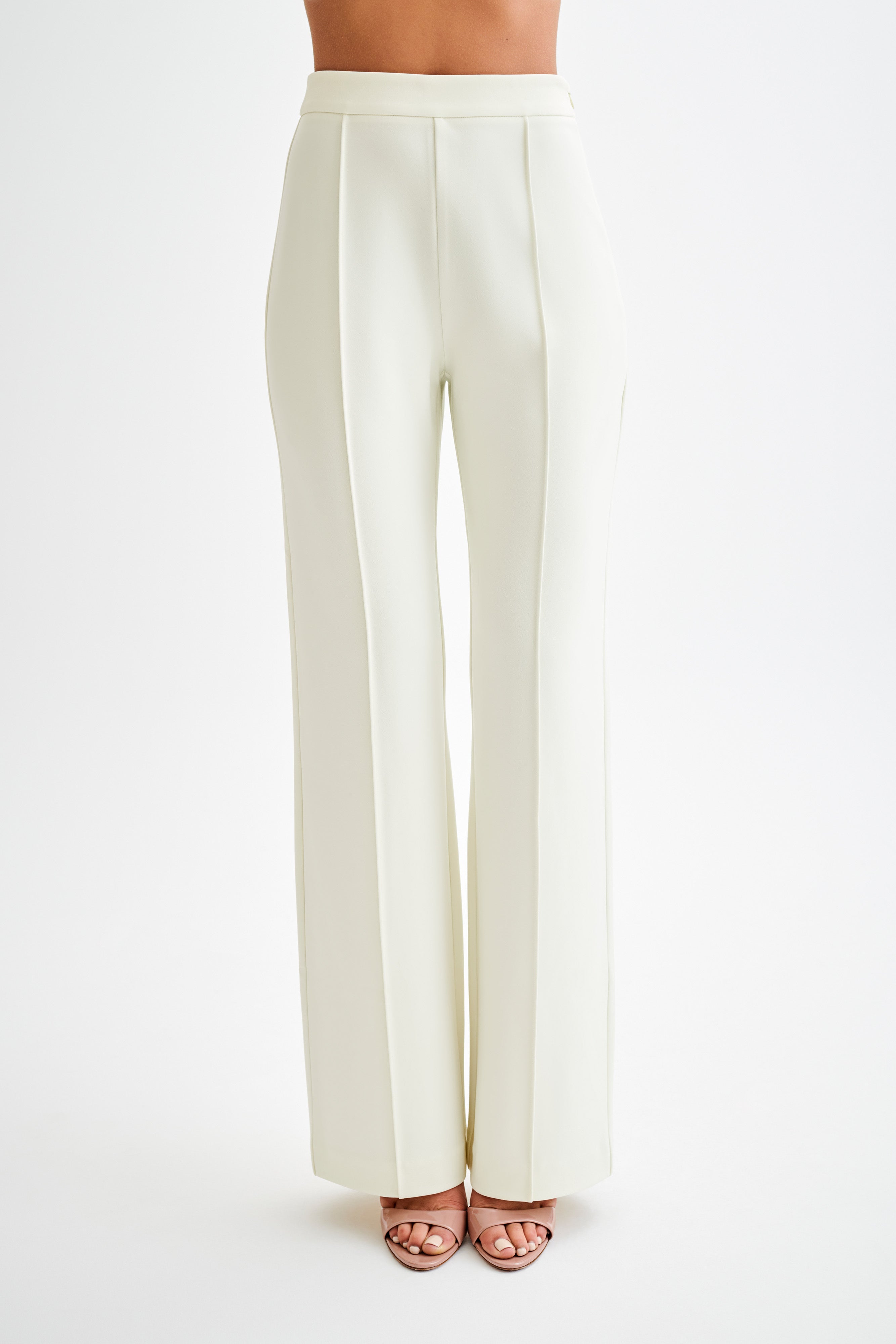 High-Waisted Pleated Wide Leg Pants for Women | Antonia Ivory