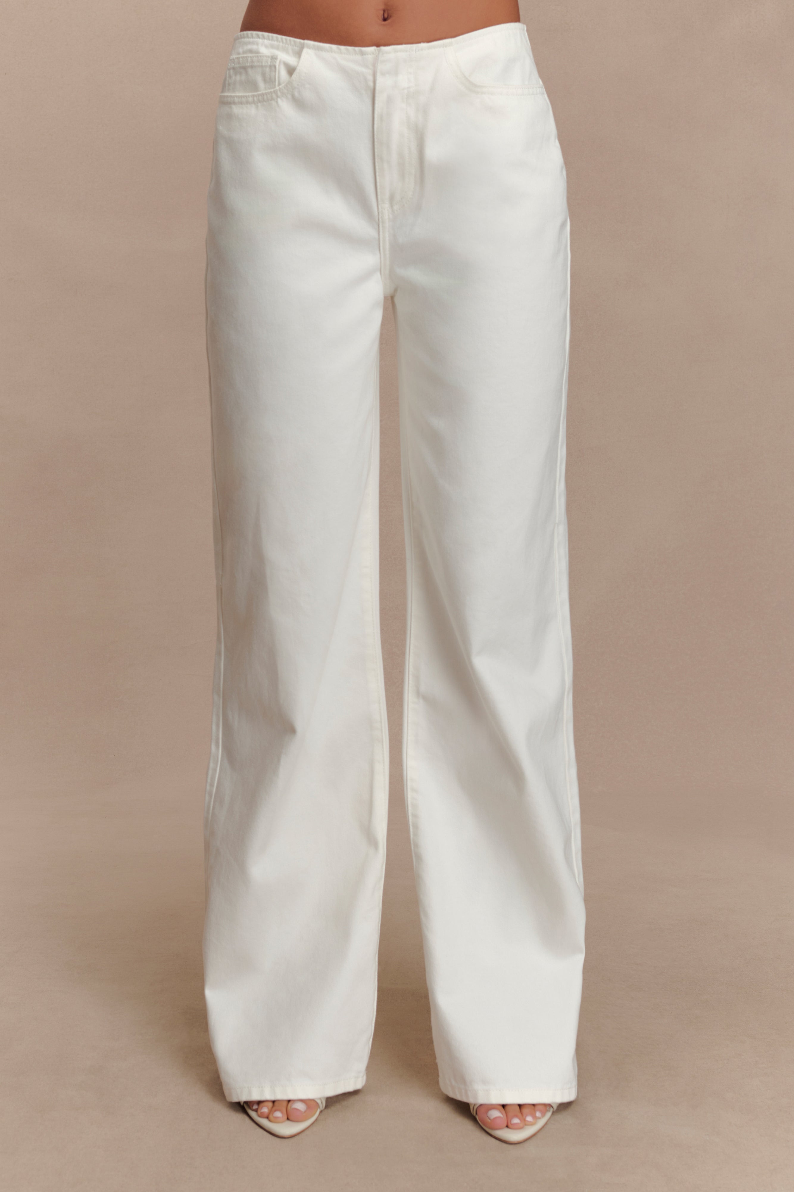 Mid Rise Flare Jeans for Women | Caitlin Denim - White