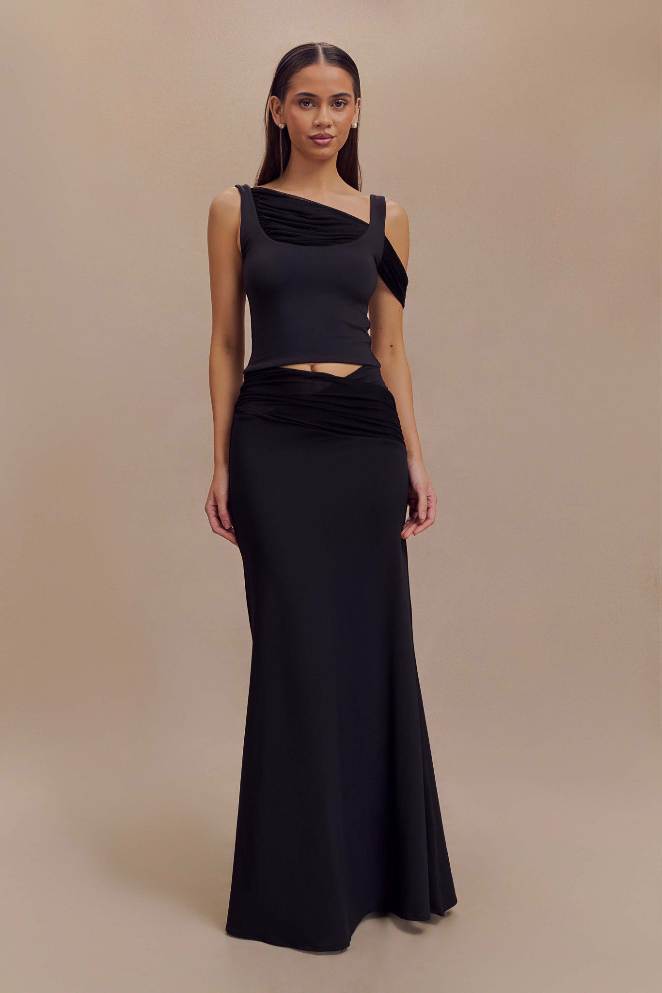 Recycled Nylon Mesh Maxi Skirt - Black | Jules