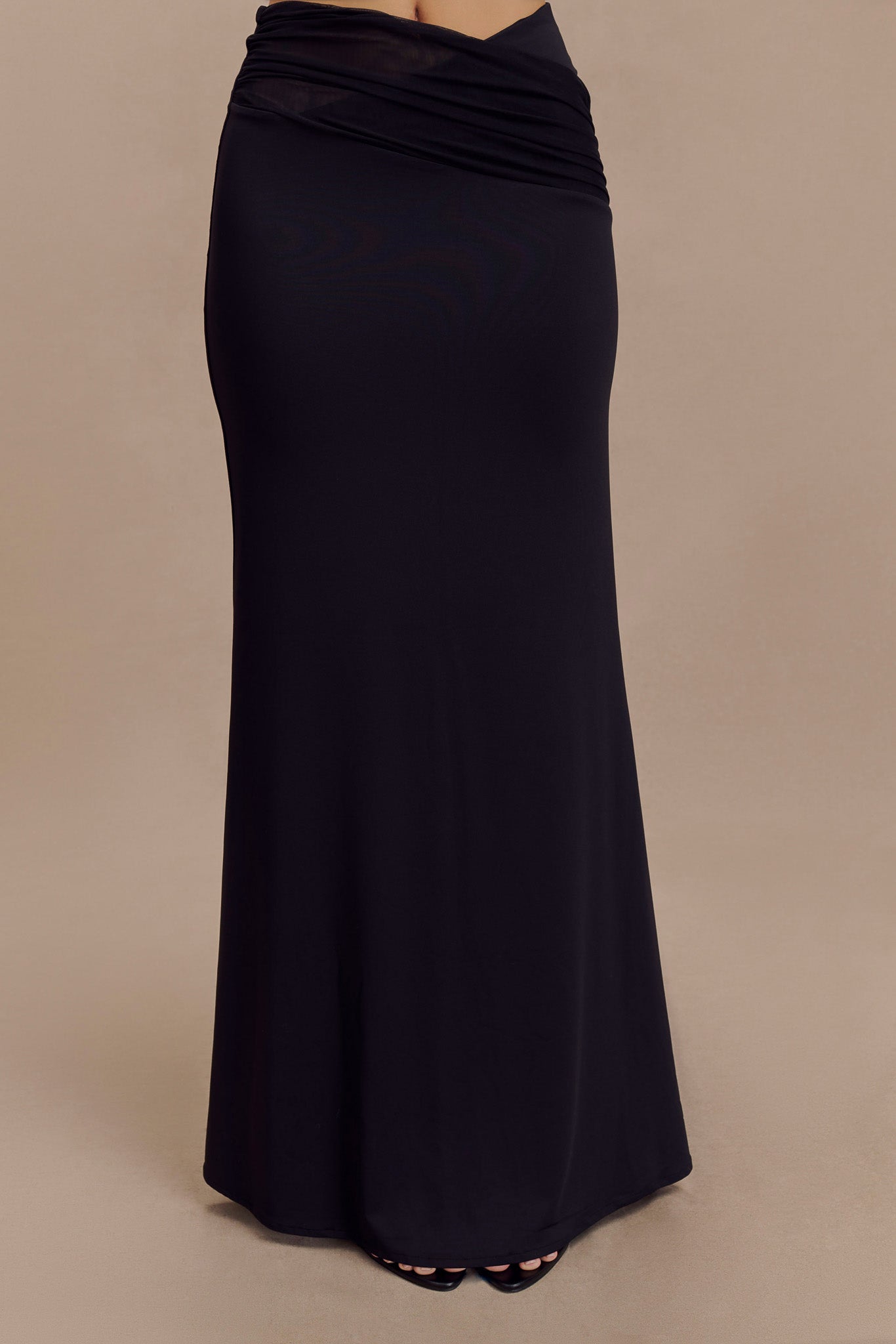 Recycled Nylon Mesh Maxi Skirt - Black | Jules