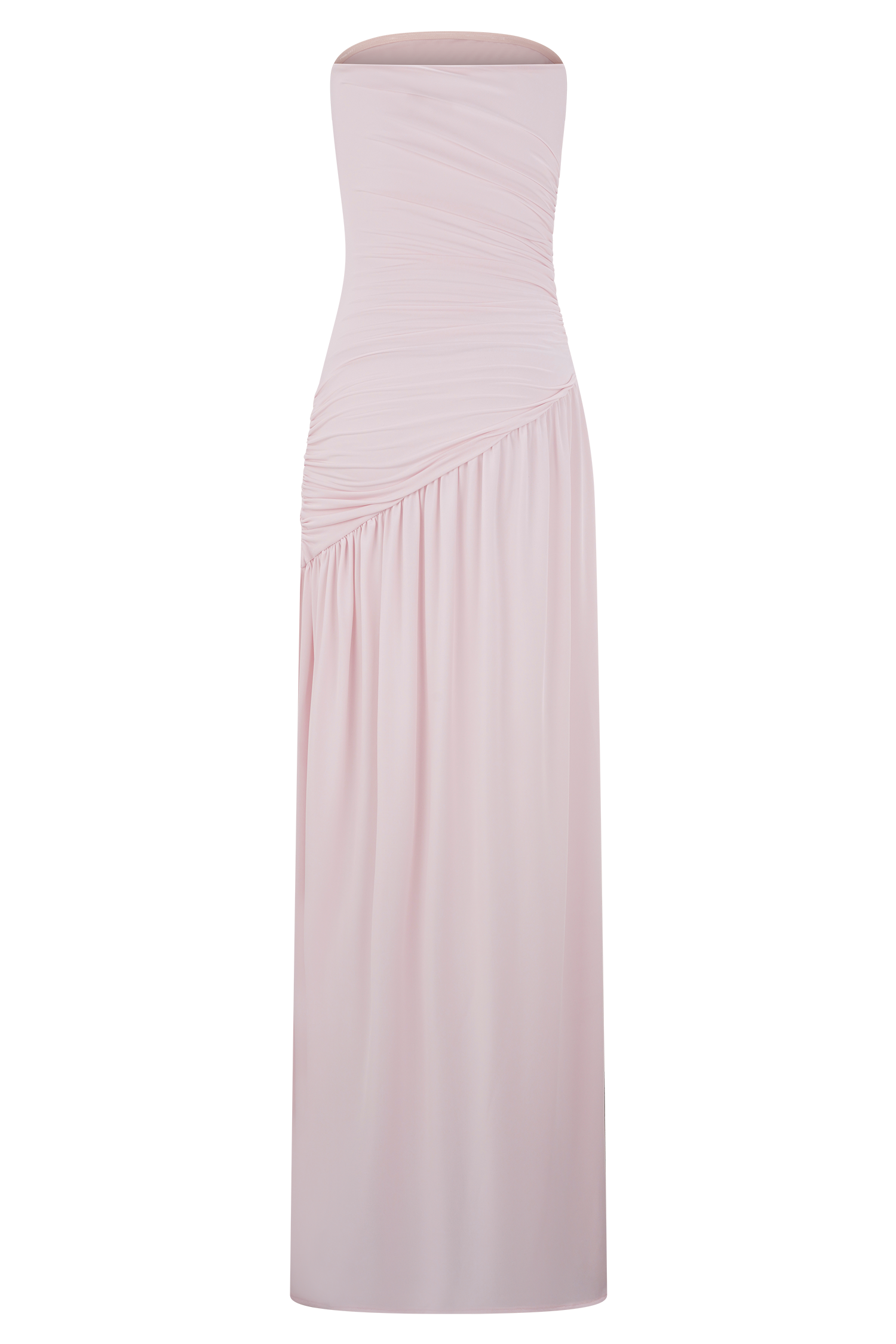 Strapless Maxi Dress with Side Split & Ruched Bodice | Bex