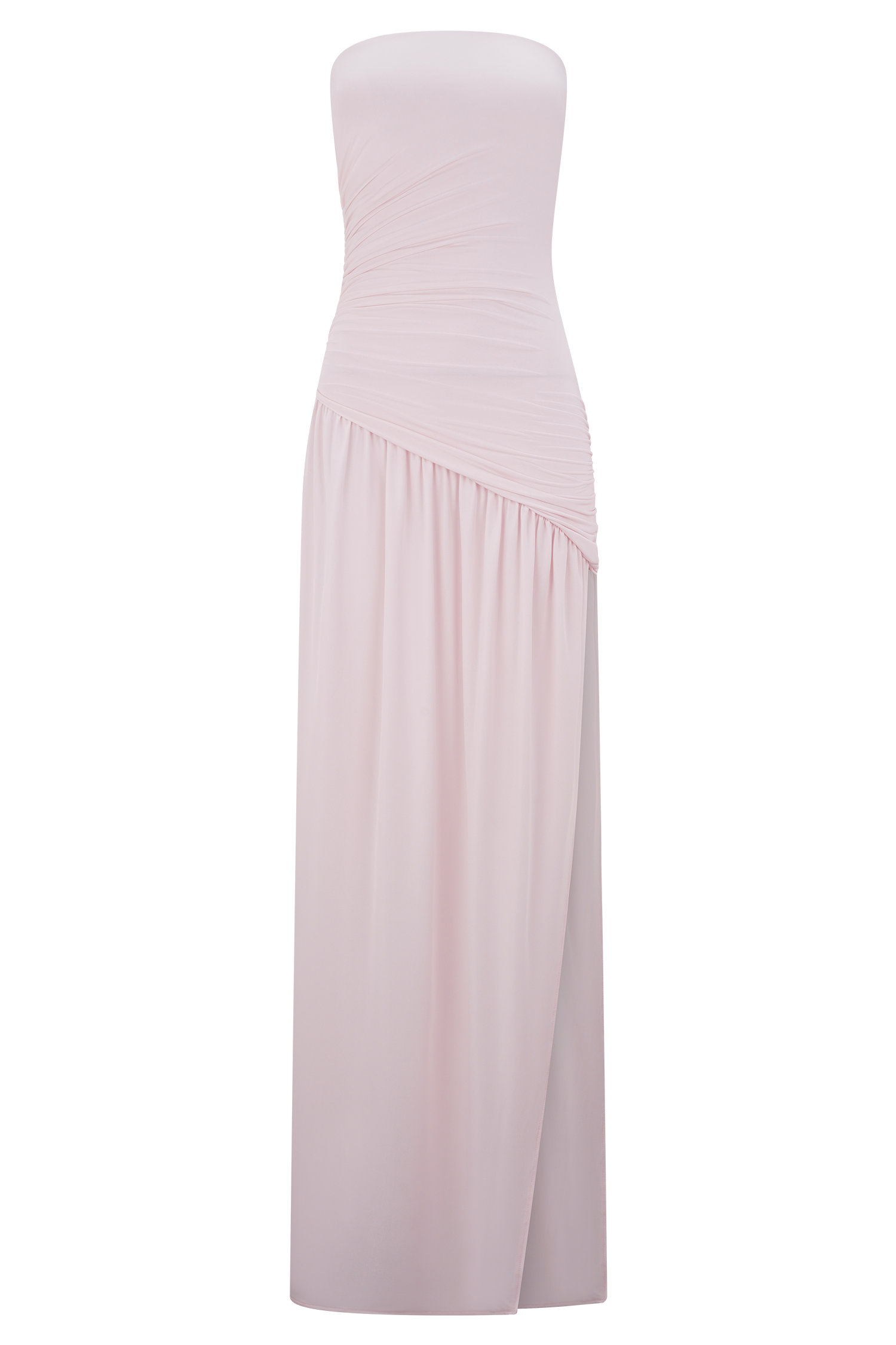 Strapless Maxi Dress with Side Split & Ruched Bodice | Bex