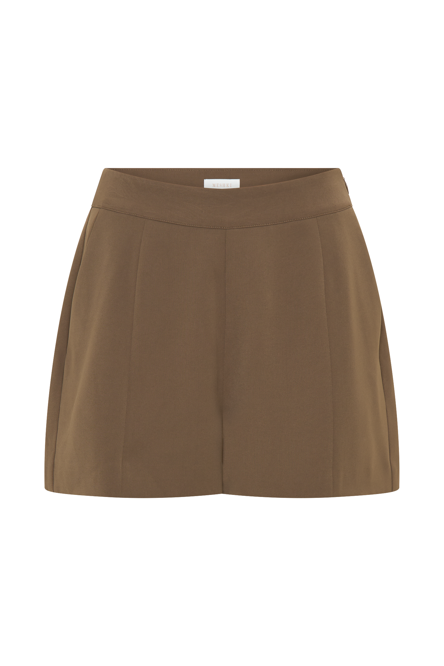 Women's Suiting Shorts with Side Zip & Pockets | Korrie Cacao Brown