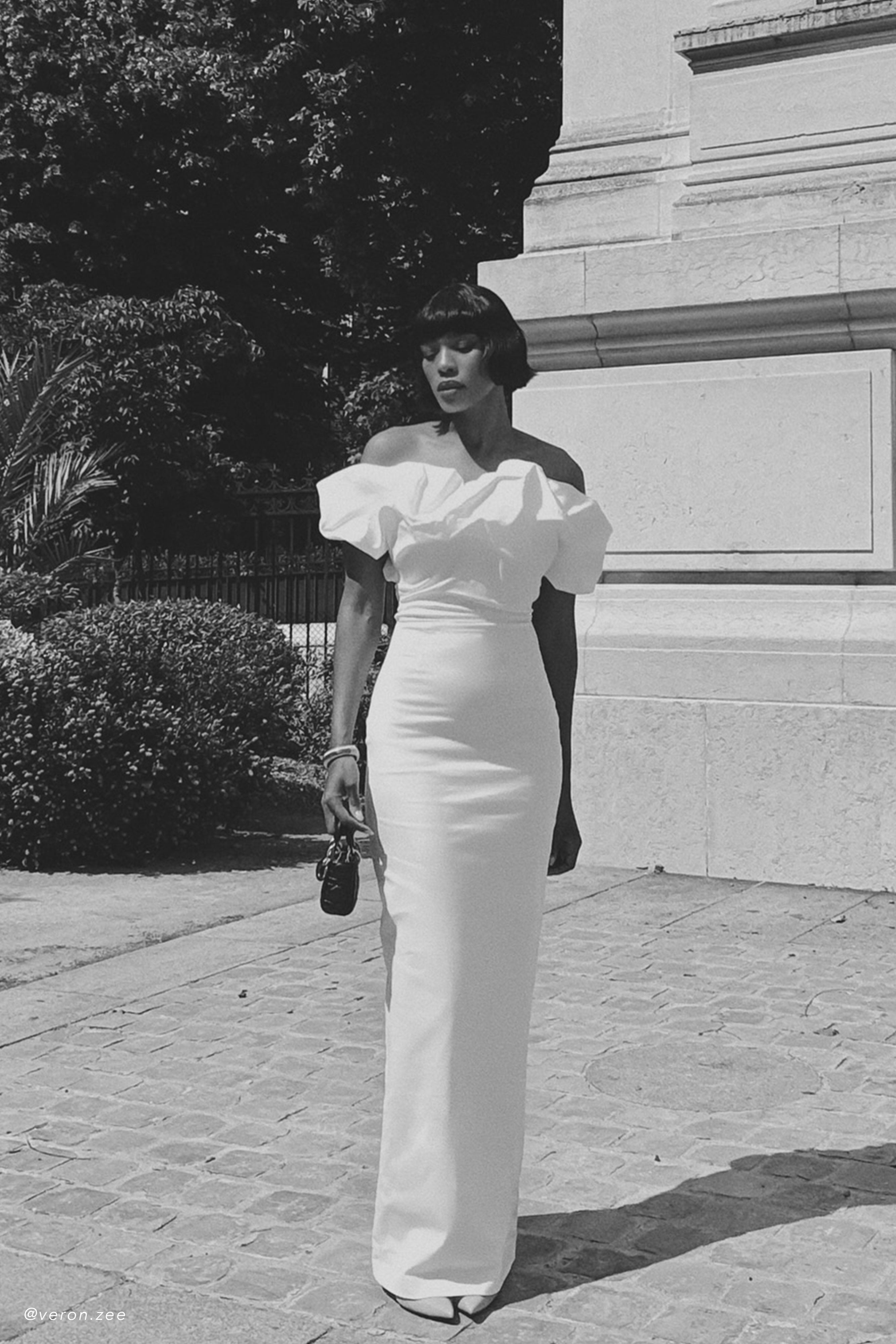 Off-Shoulder Sculptural Maxi Dress for Evenings | Sariya