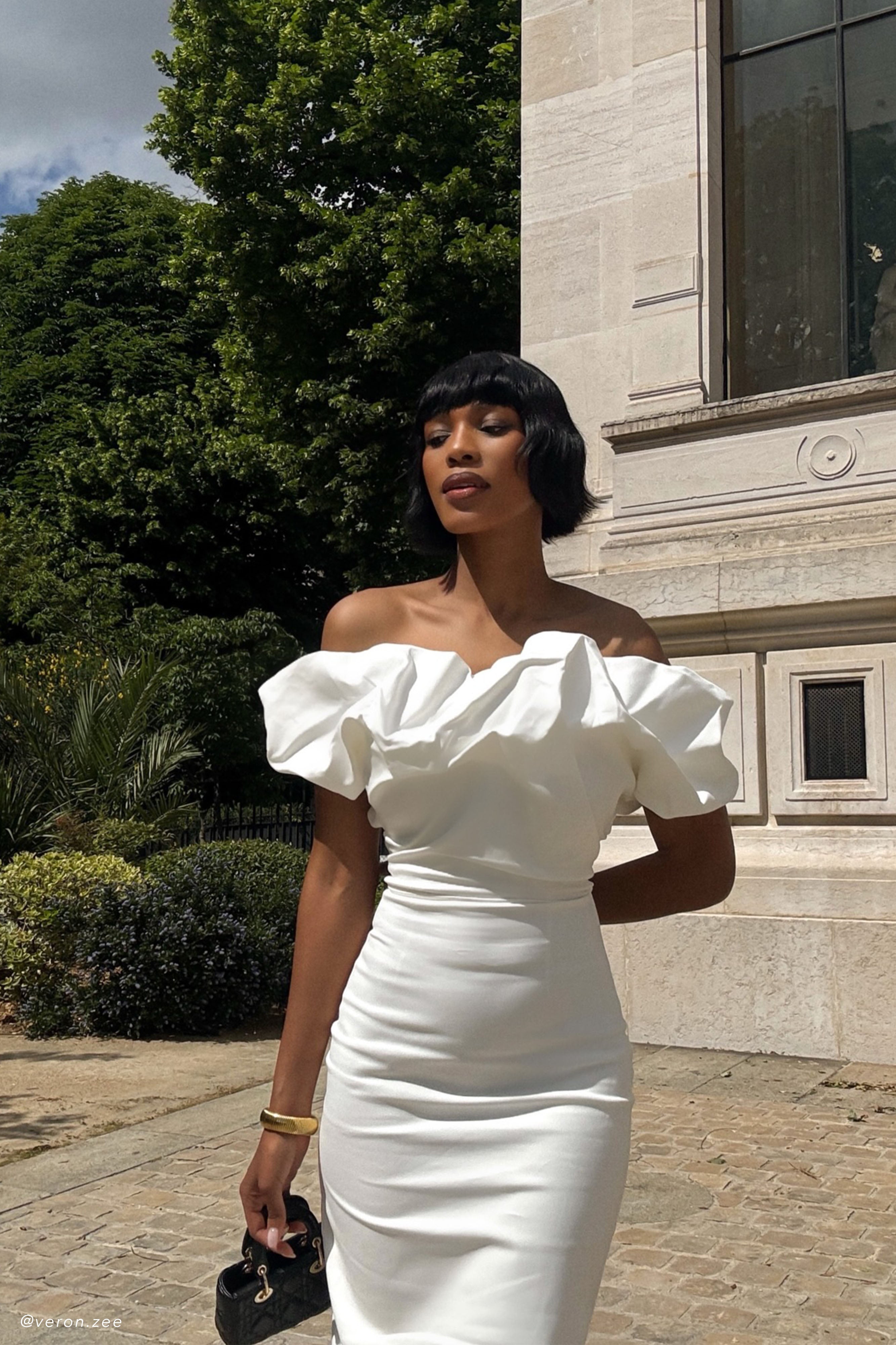 Off-Shoulder Sculptural Maxi Dress for Evenings | Sariya