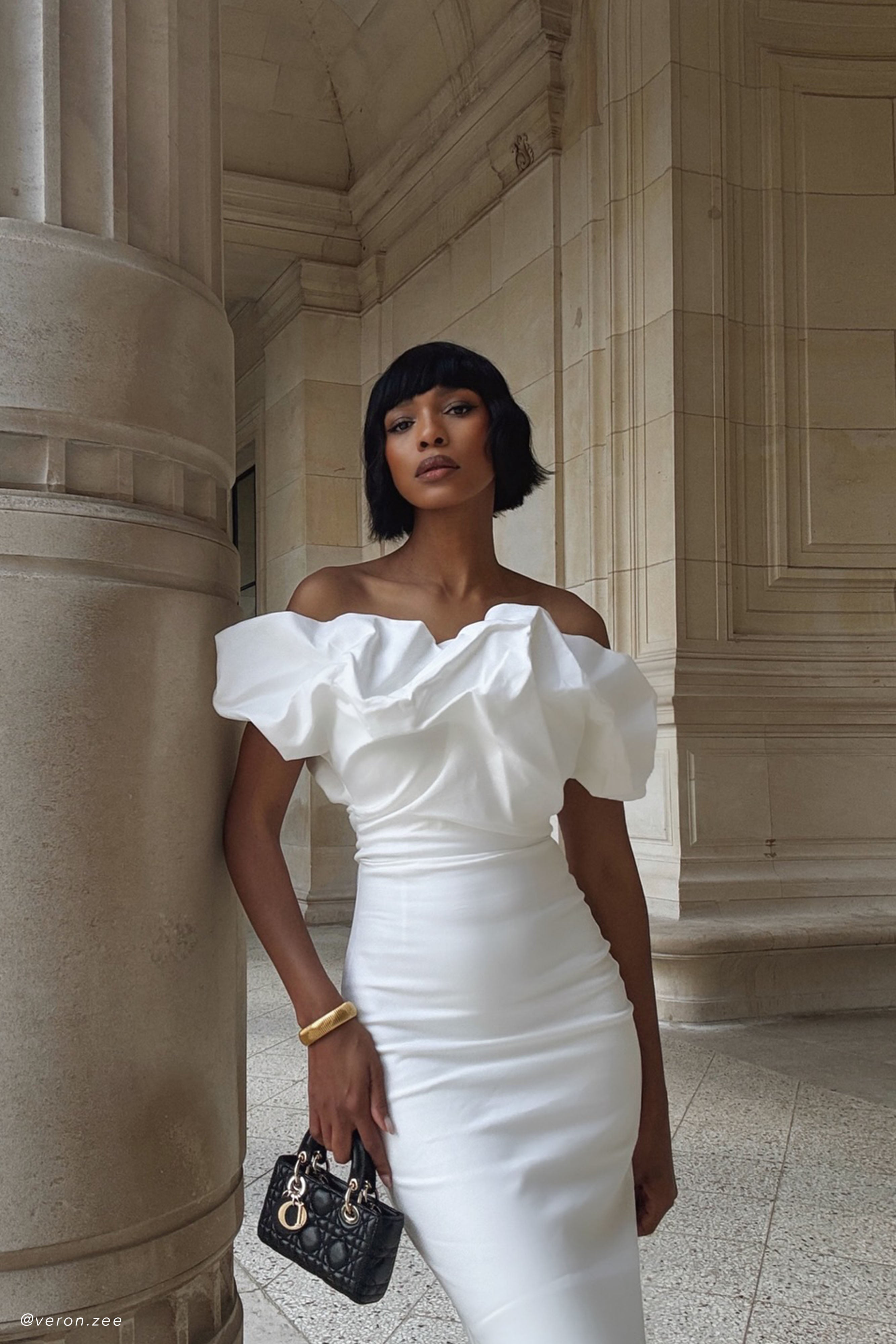 Off-Shoulder Sculptural Maxi Dress for Evenings | Sariya