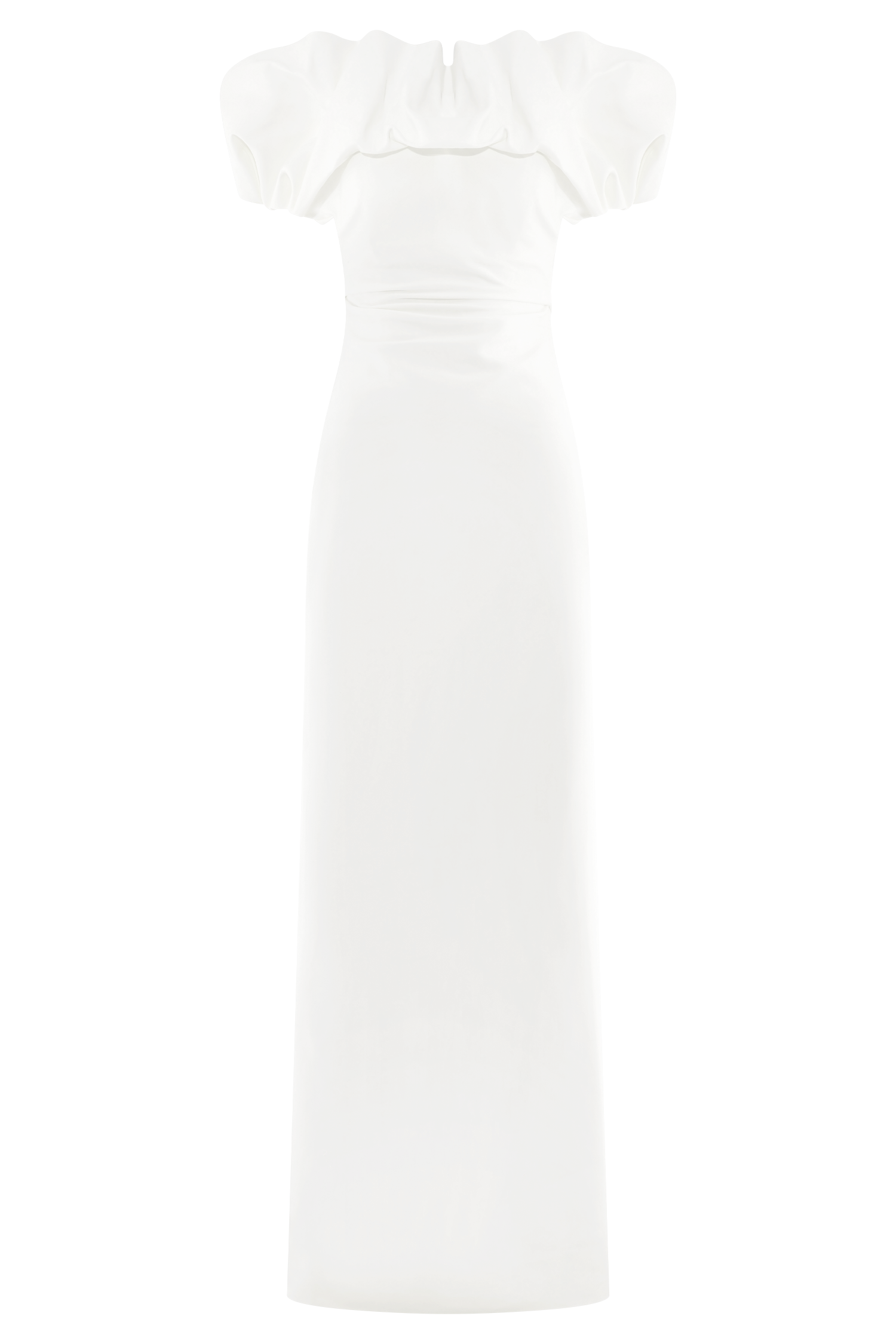 Off-Shoulder Sculptural Maxi Dress for Evenings | Sariya