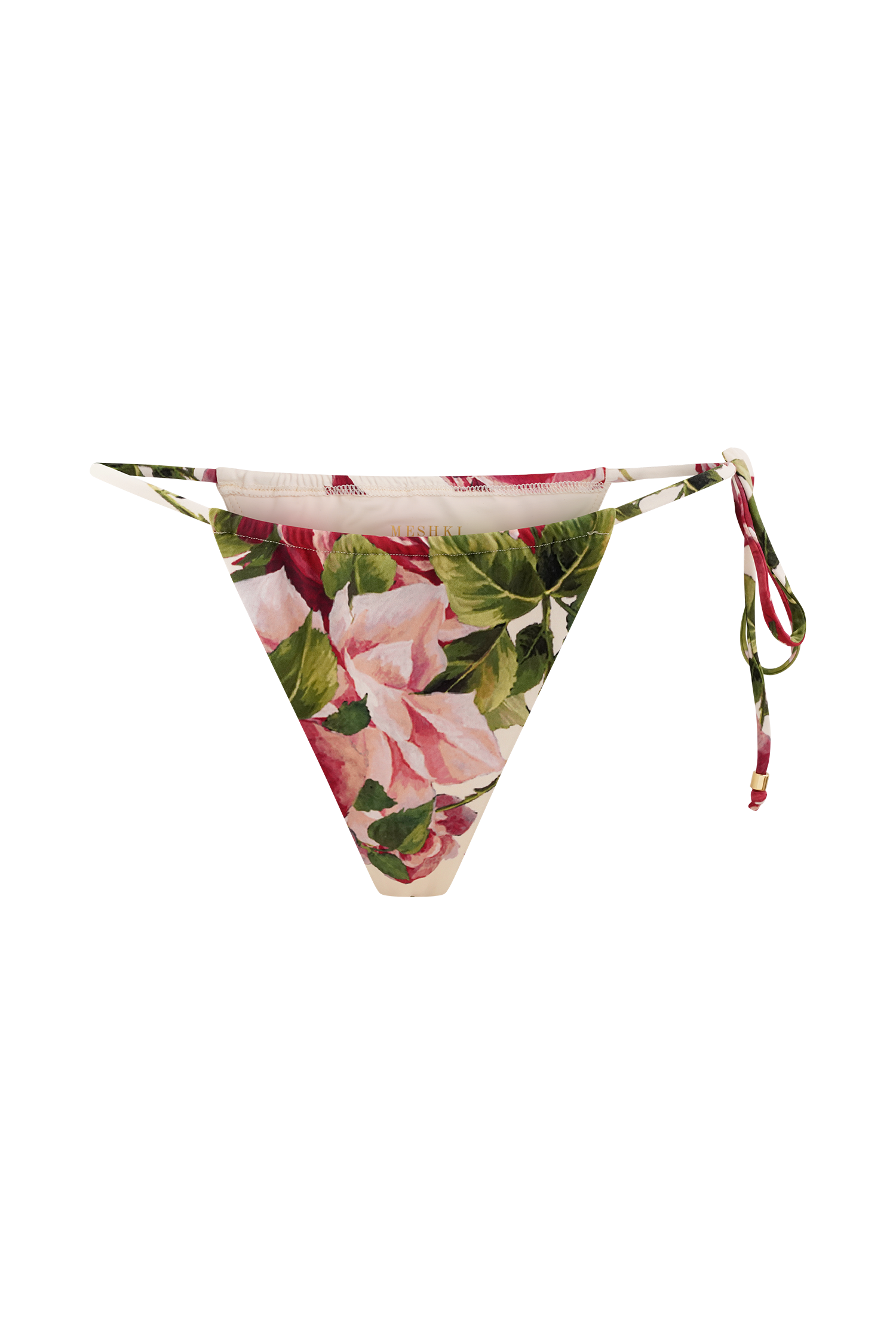 Ruched String Side Bikini Bottom for Swimwear | Andie Sonia Rose Print