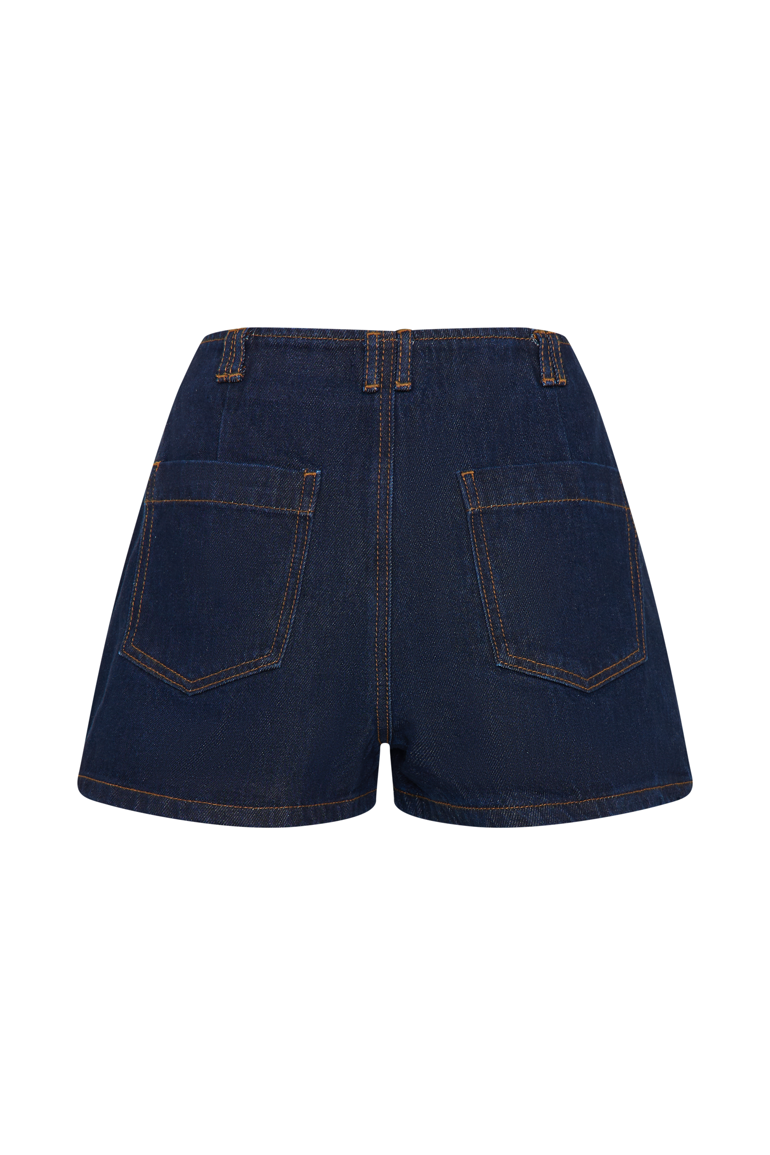Indigo Blue Denim Shorts for Women | Waistbandless & Mid-Rise | Tobias