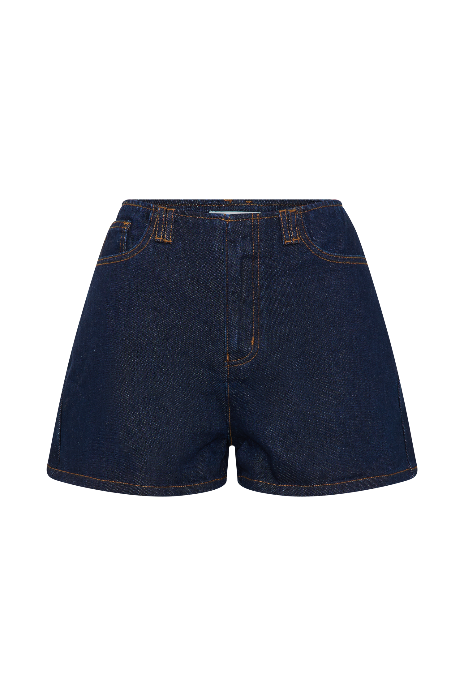 Indigo Blue Denim Shorts for Women | Waistbandless & Mid-Rise | Tobias