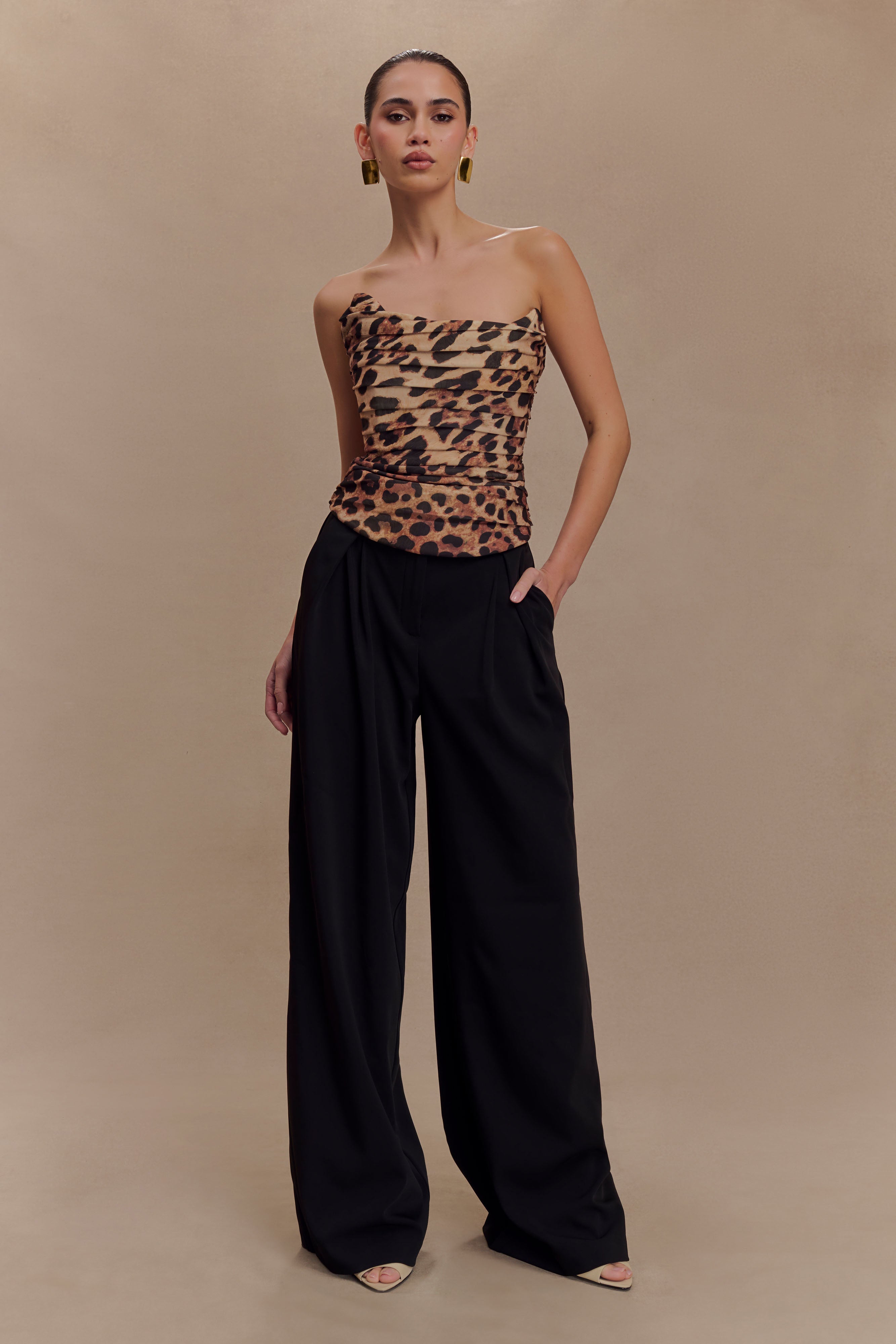 Pleated Wide Leg Pants for Women - Jacqueline Black | Elegant & Versatile