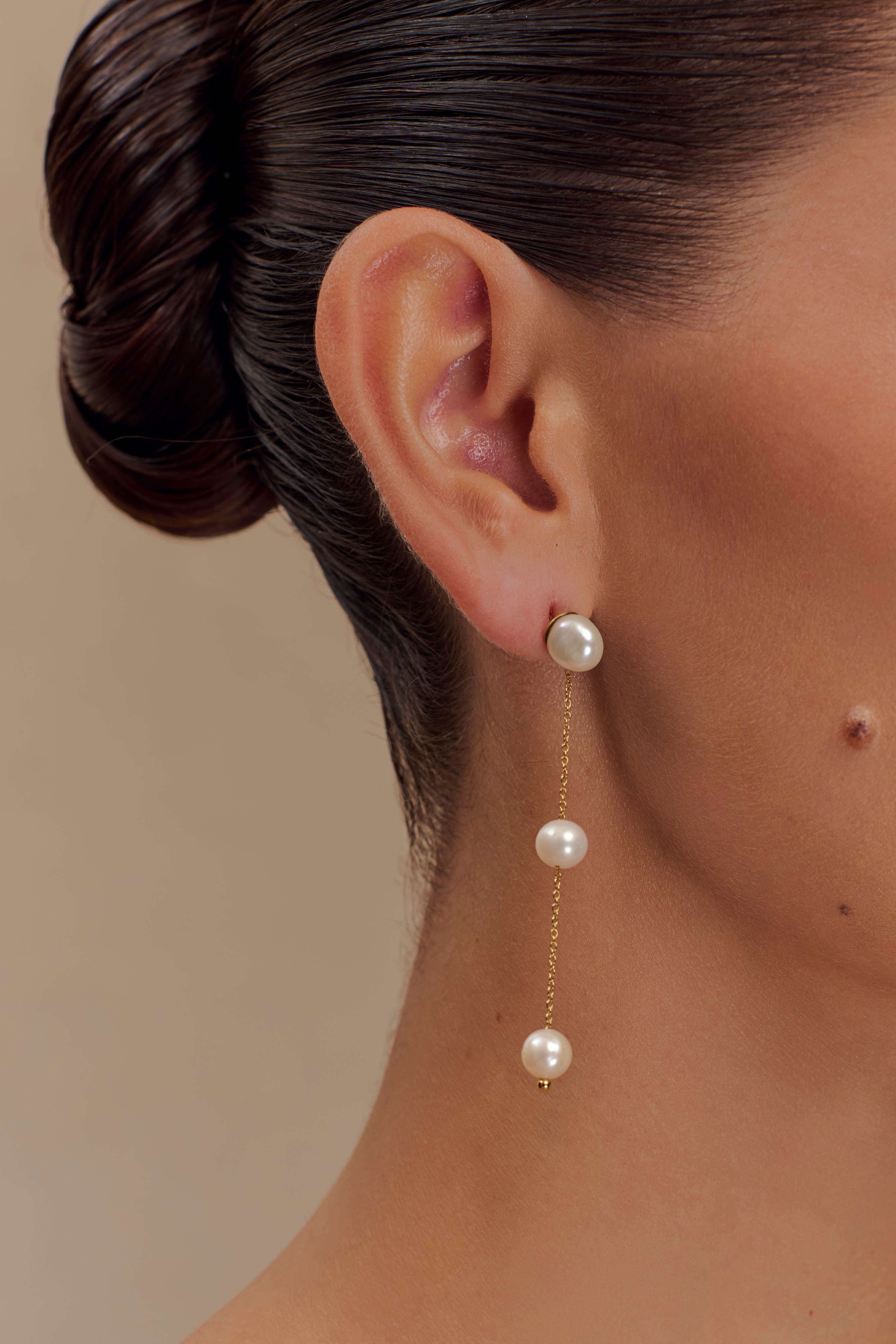 Freshwater Pearl Drop Earrings with Gold Plating | Bodhi