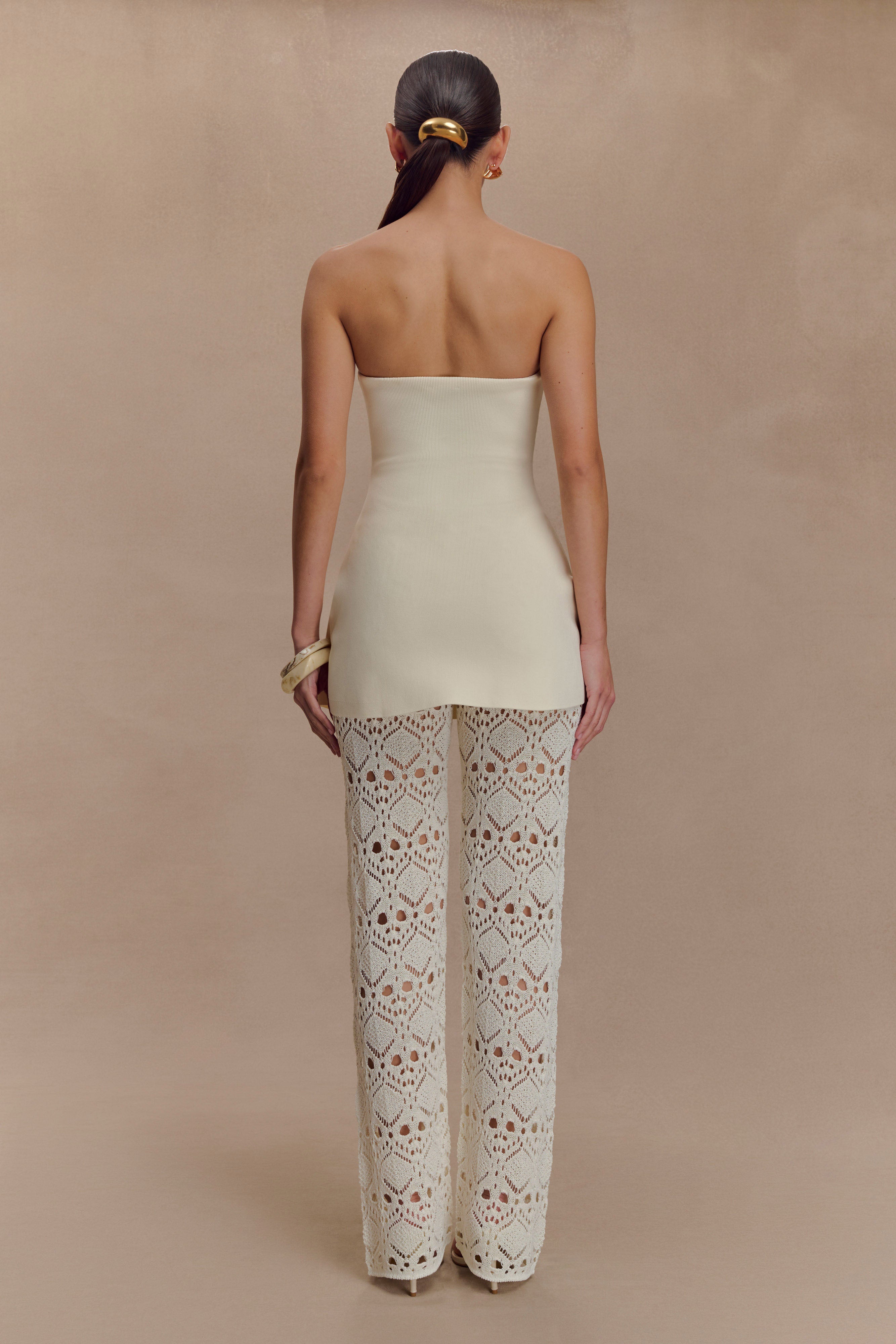 Crochet Knit Pants for Women - Ivory | Trena