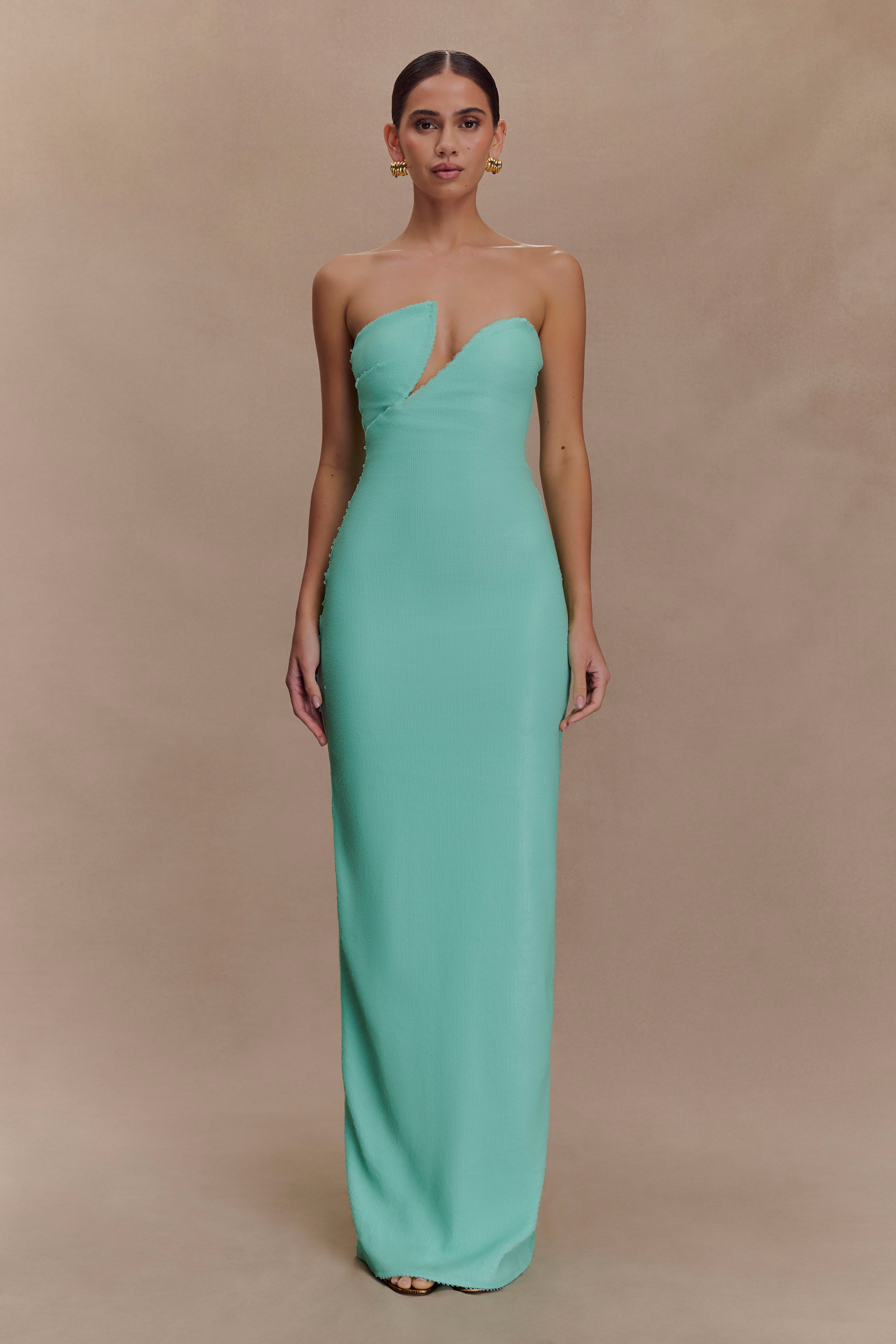 Strapless Sequin Maxi Dress with Open Back | Winston