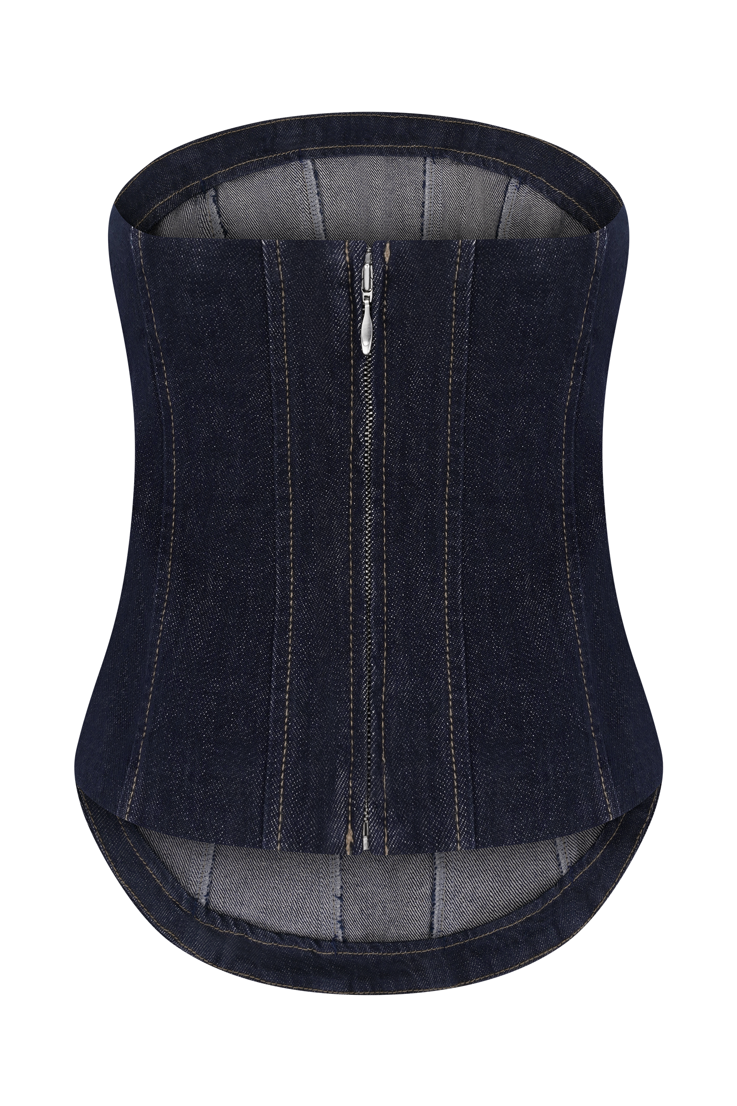 Strapless Denim Corset for Women | Washed Indigo Blue | MONTE