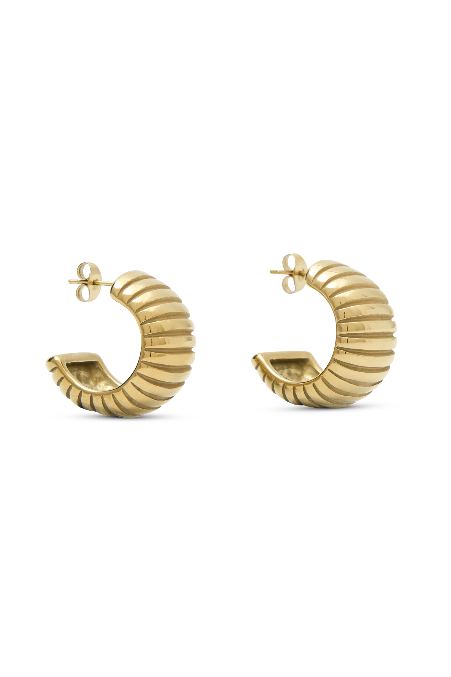 Textured Gold Hoop Earrings for Women | Amelia 18K Gold