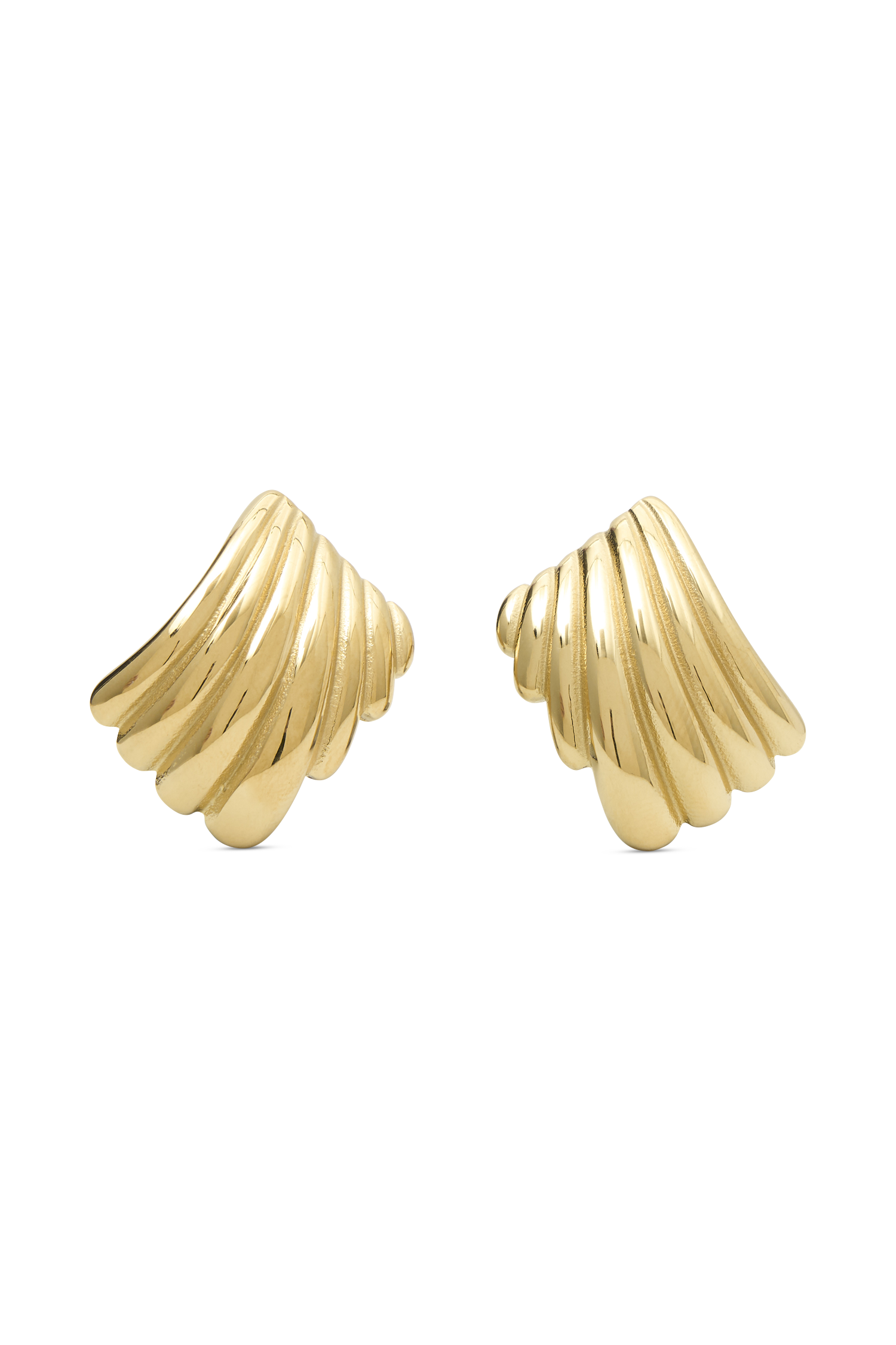 Textured Gold Square Earrings with Ribbed Detailing | Olympia