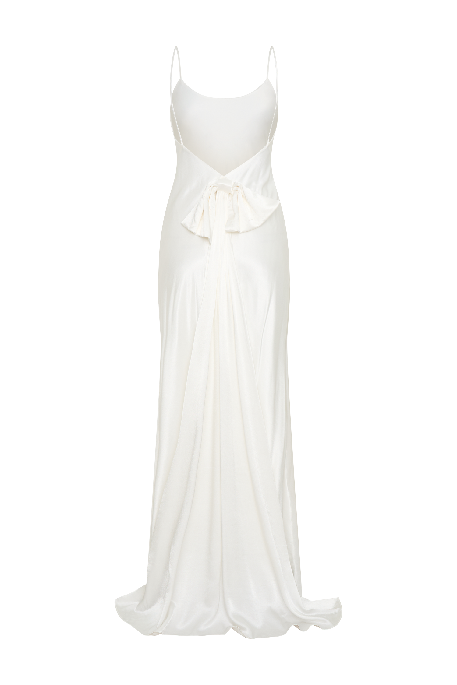White Low Back Maxi Dress with Detachable Bow | Kailey