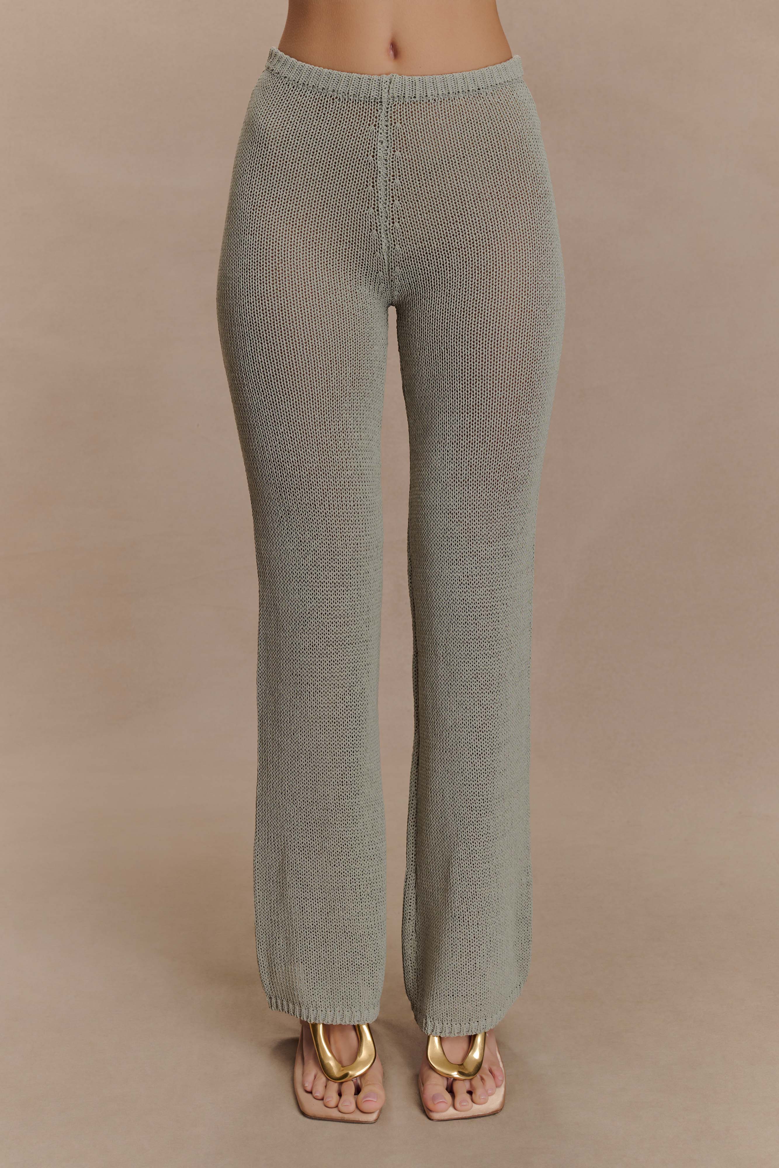 Wide Leg Knit Pants for Women - High Waist & Elastic Band | Malani Sage