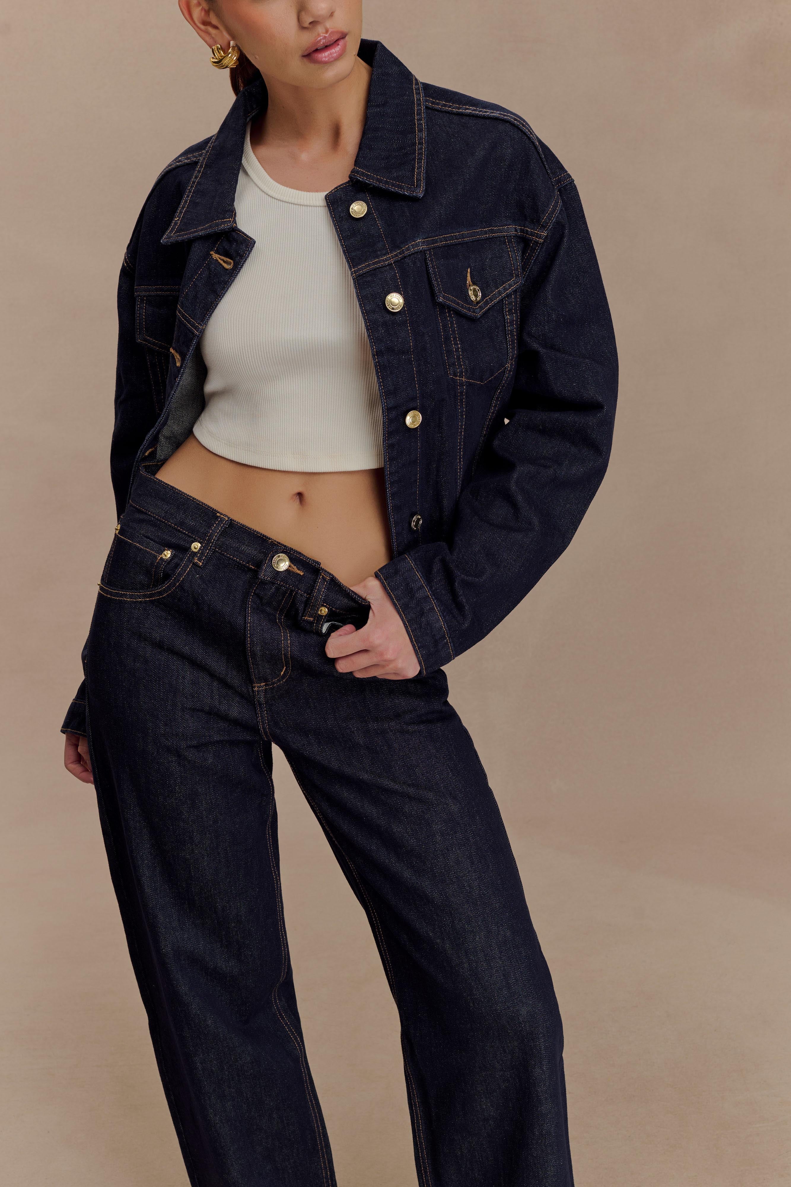 Mid Rise Straight Leg Jeans in Washed Indigo | Mannon Denim