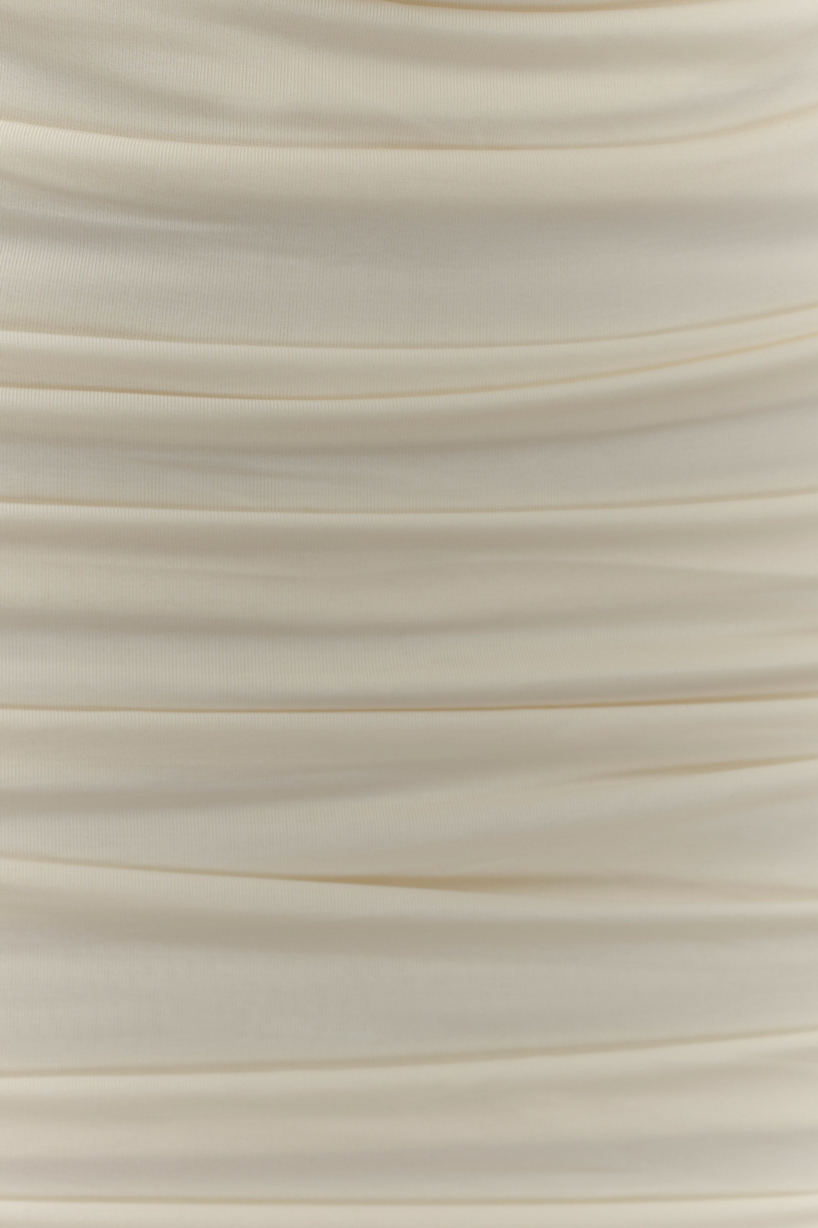 Beaded Cowl Mini Dress for Evening Events | Astraeus Ivory
