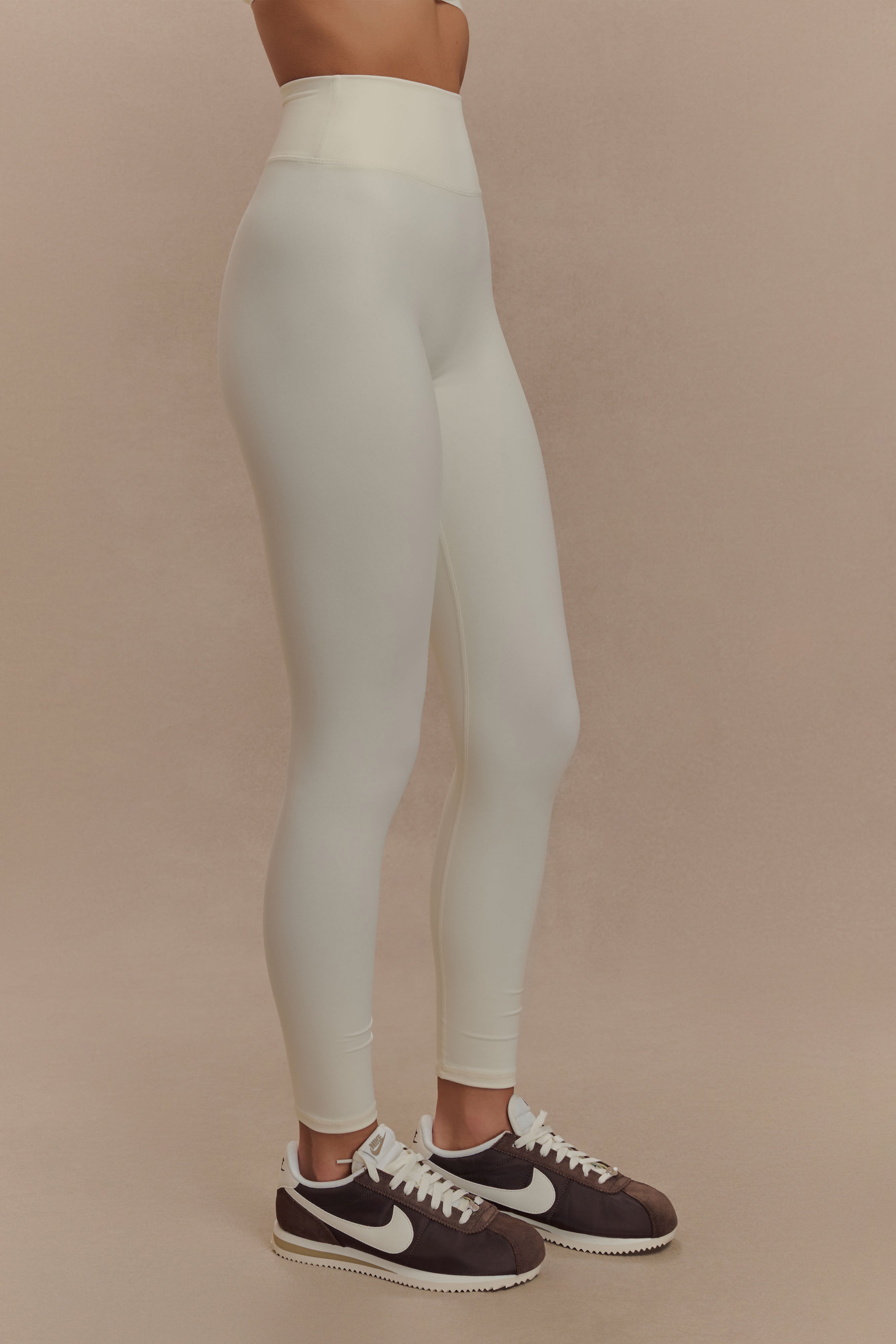High-Waisted Active Leggings with Double-Layer Waistband | Callie Ivory