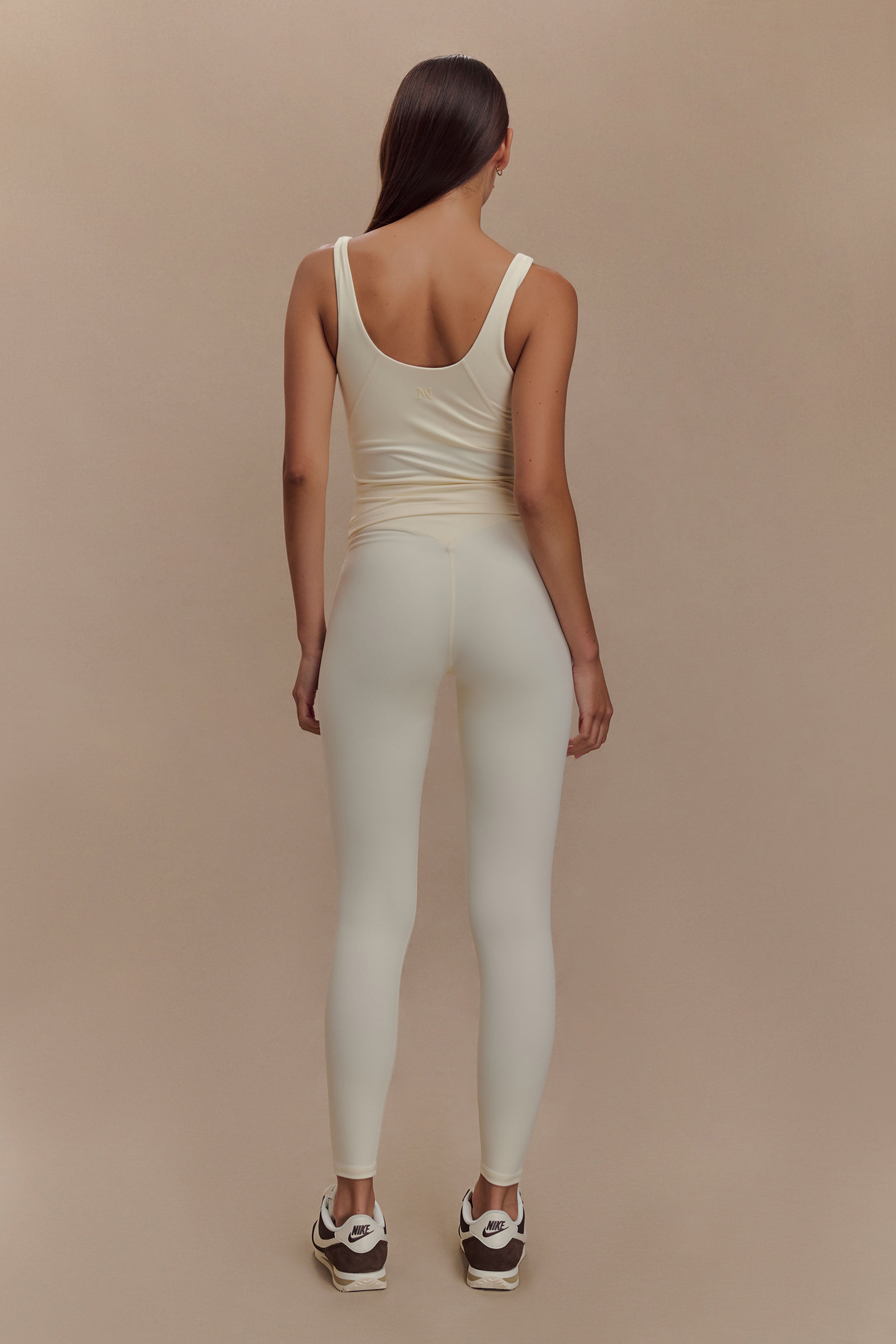 High-Waisted Active Leggings with Double-Layer Waistband | Callie Ivory