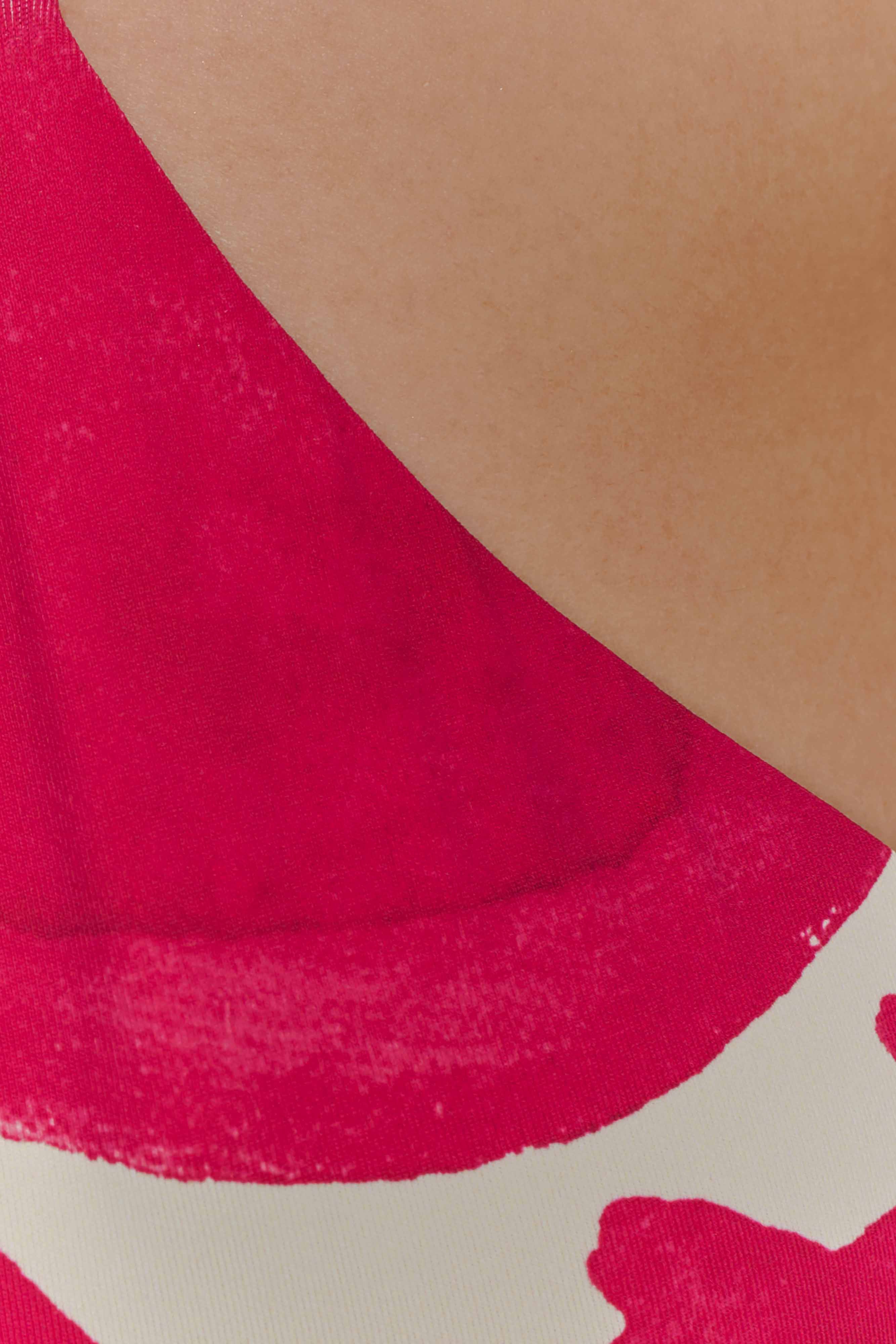 Triangle Bikini Top with Adjustable Ties | Marquise Dragonfruit Print