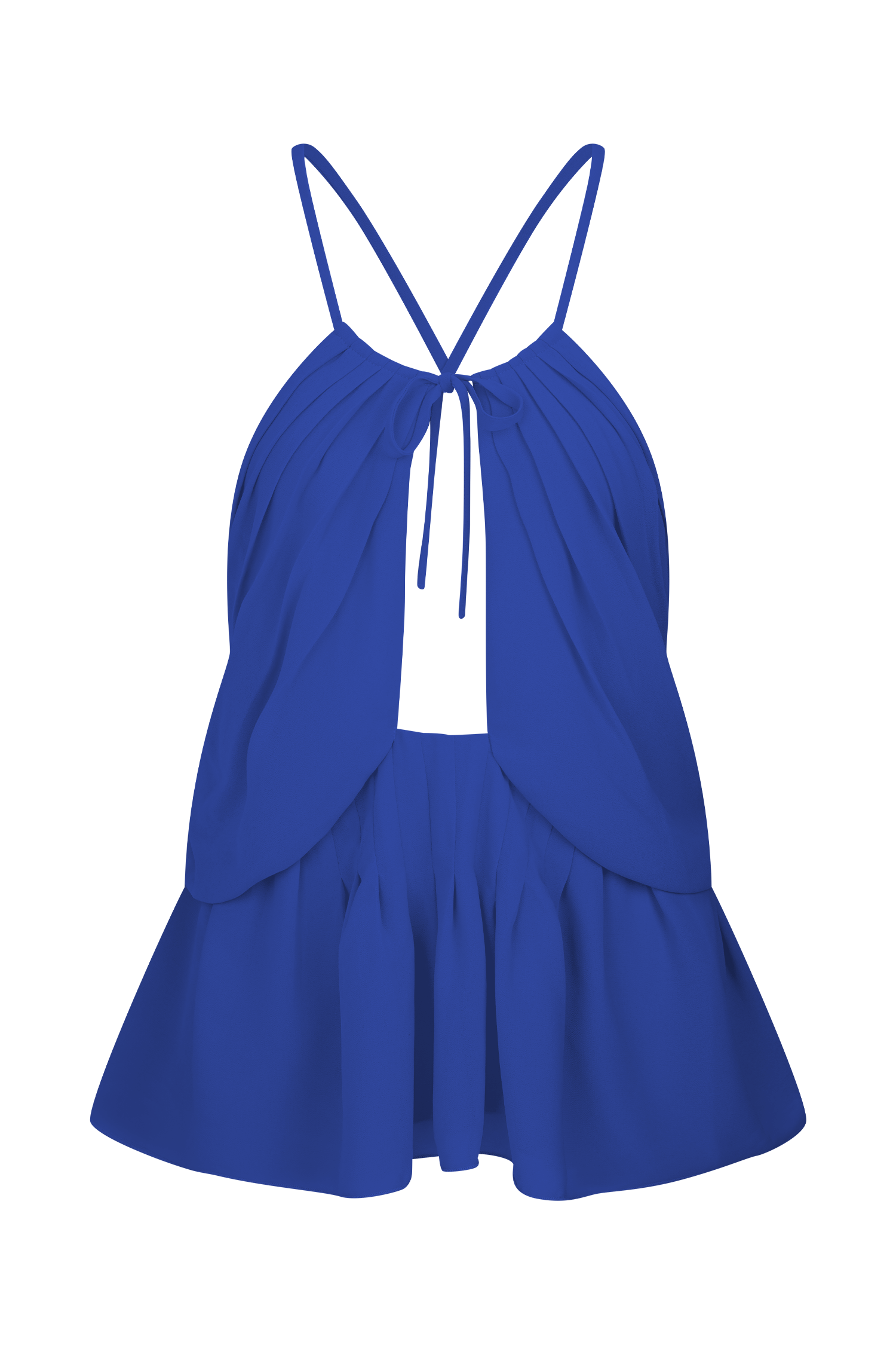 Chiffon Halter Top with Keyhole Cut-Out & Rouleau Ties | Korra