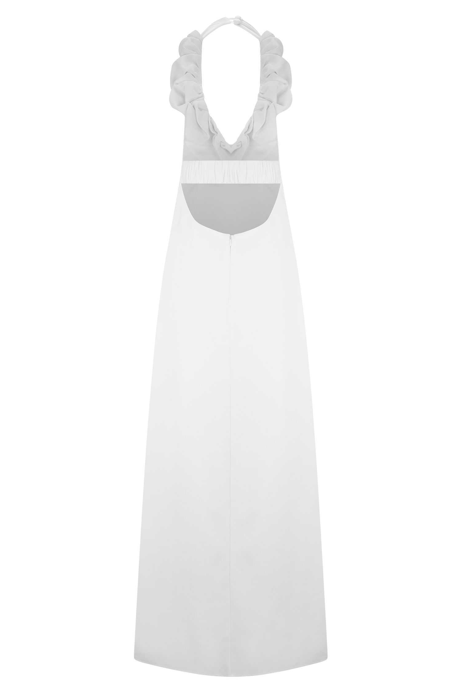 Linen Bubble Maxi Dress with Halter Neck & Back Zip | Carolyn