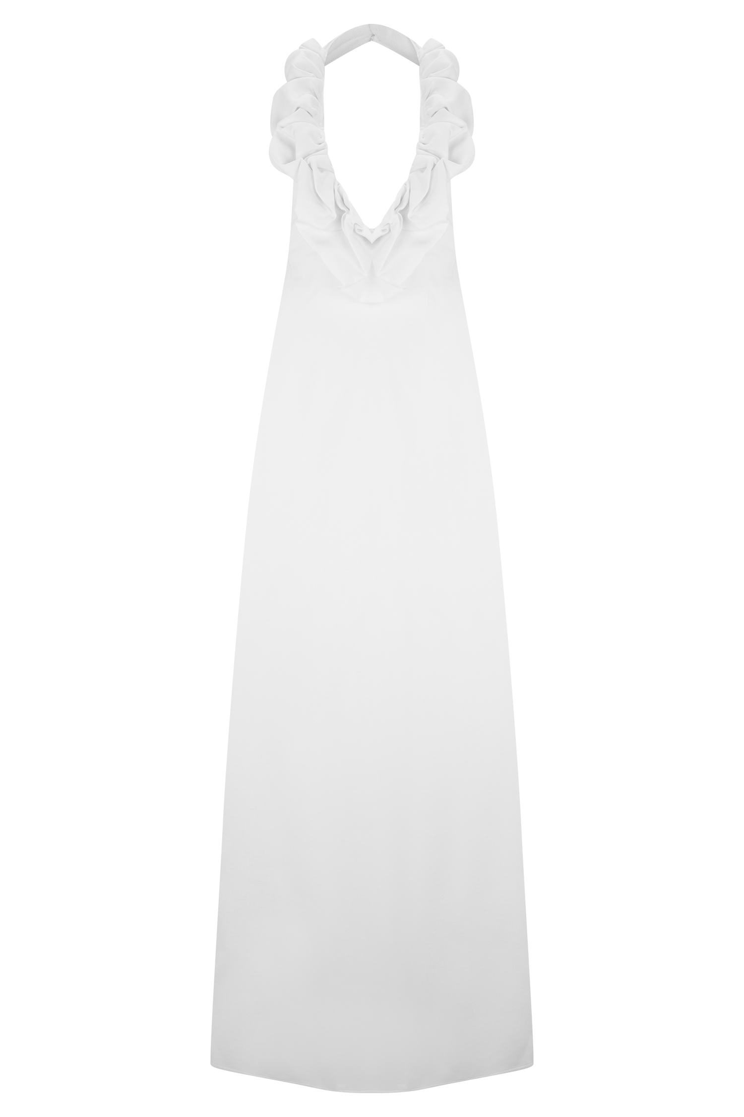 Linen Bubble Maxi Dress with Halter Neck & Back Zip | Carolyn