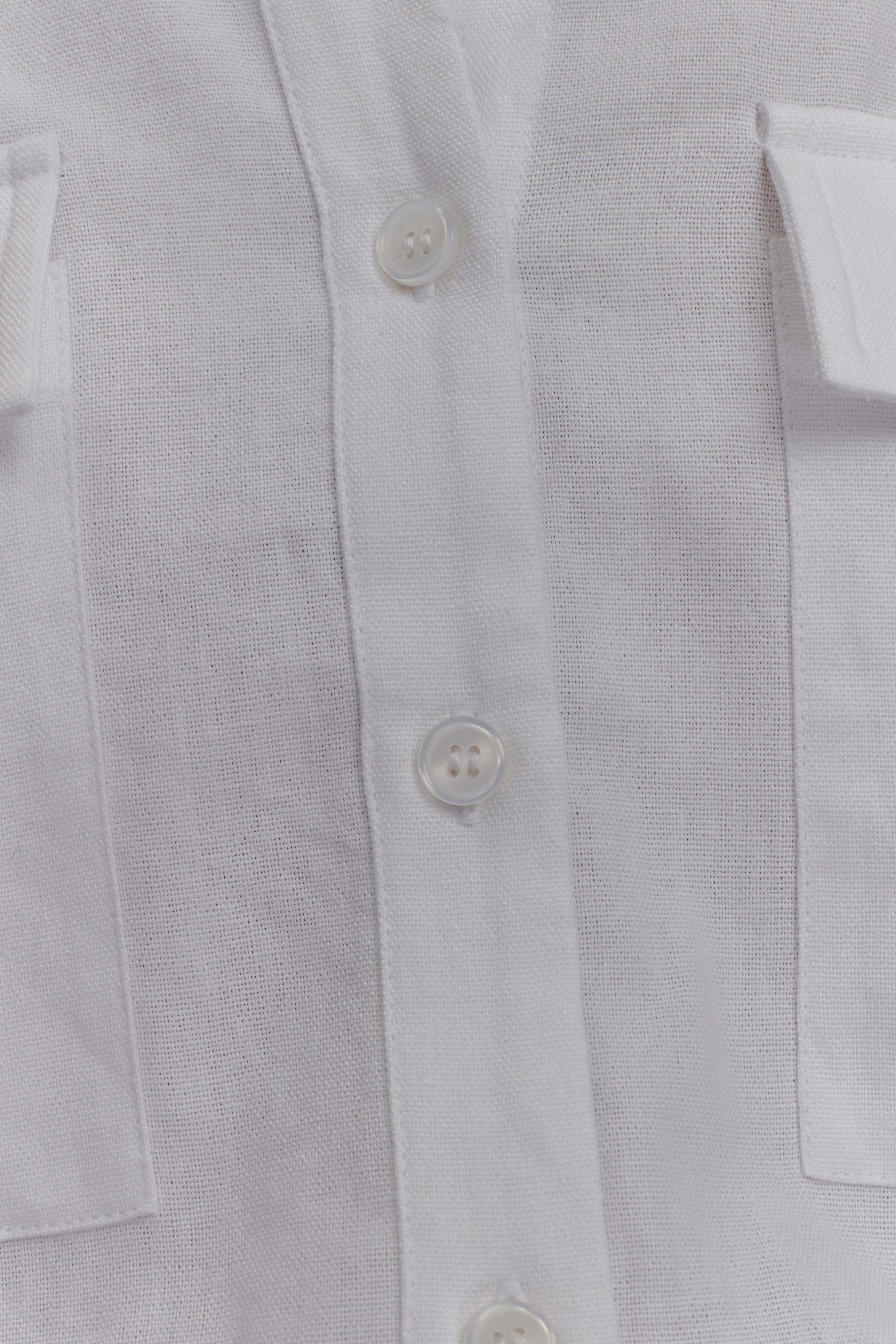 Linen Belted Playsuit with Collar & Pockets | Adia White