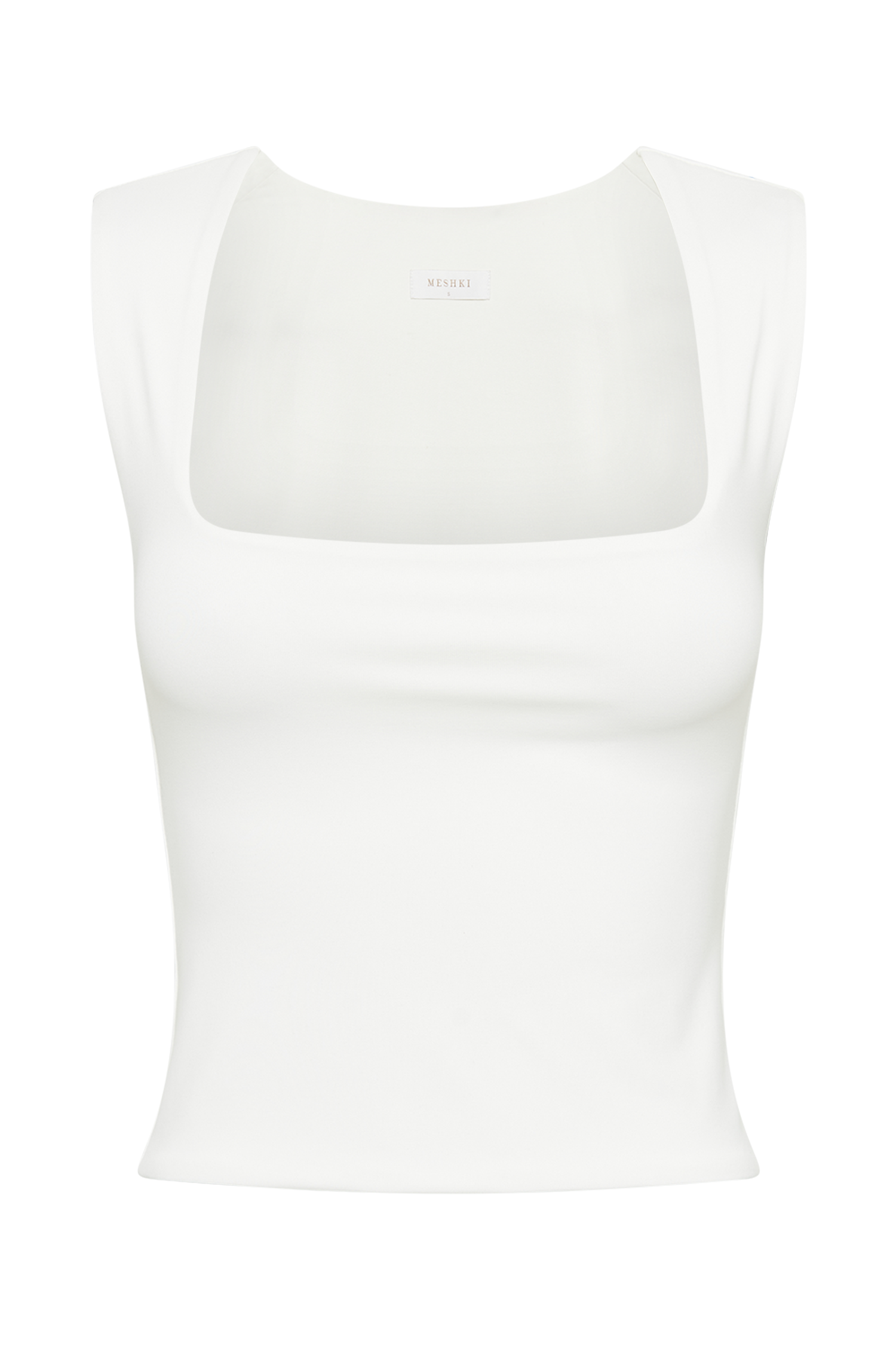 Recycled Nylon Longline Sleeveless Top - White | LINLEY