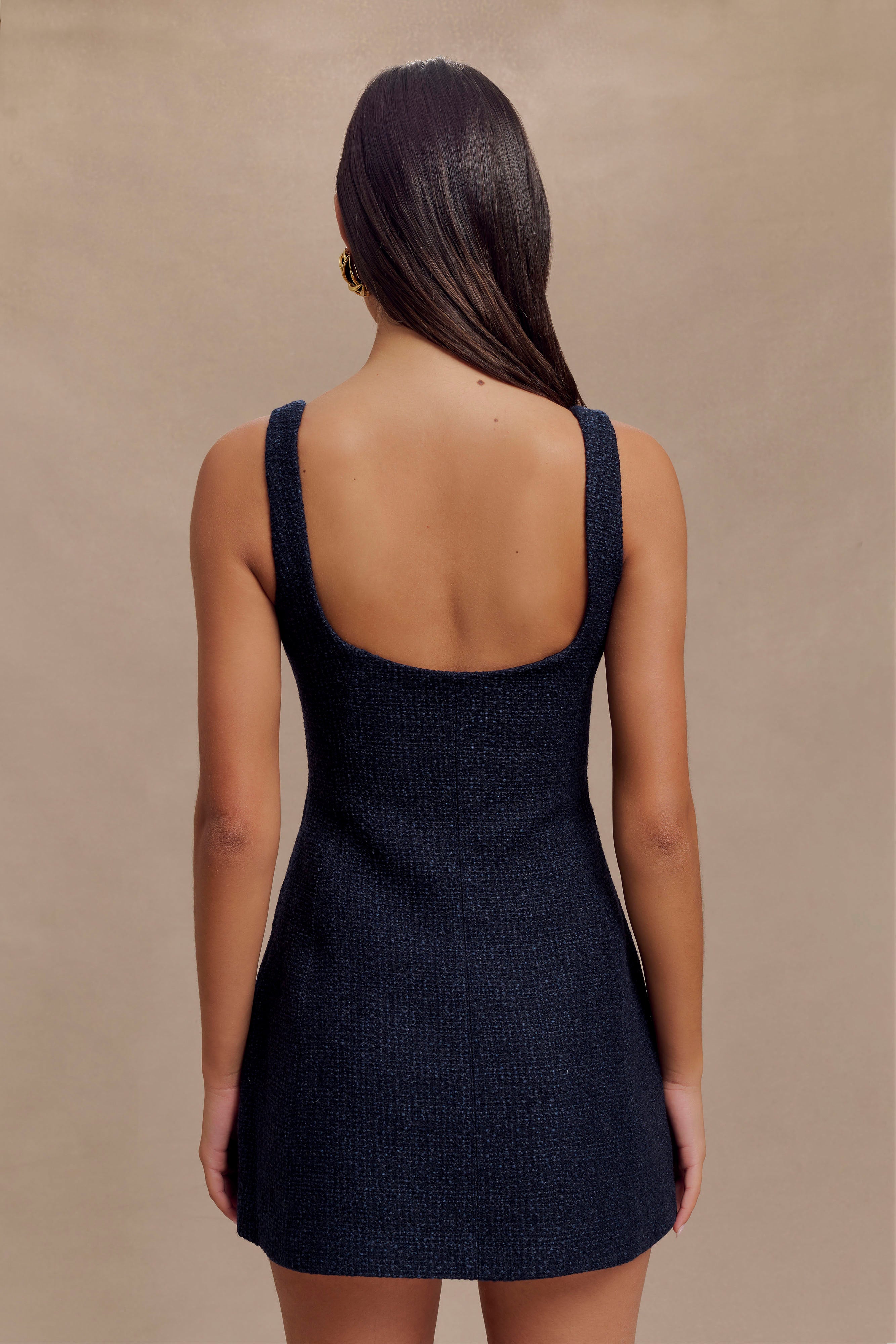 Boucle Mini Dress with Square Neckline & Bubble Skirt | Beth