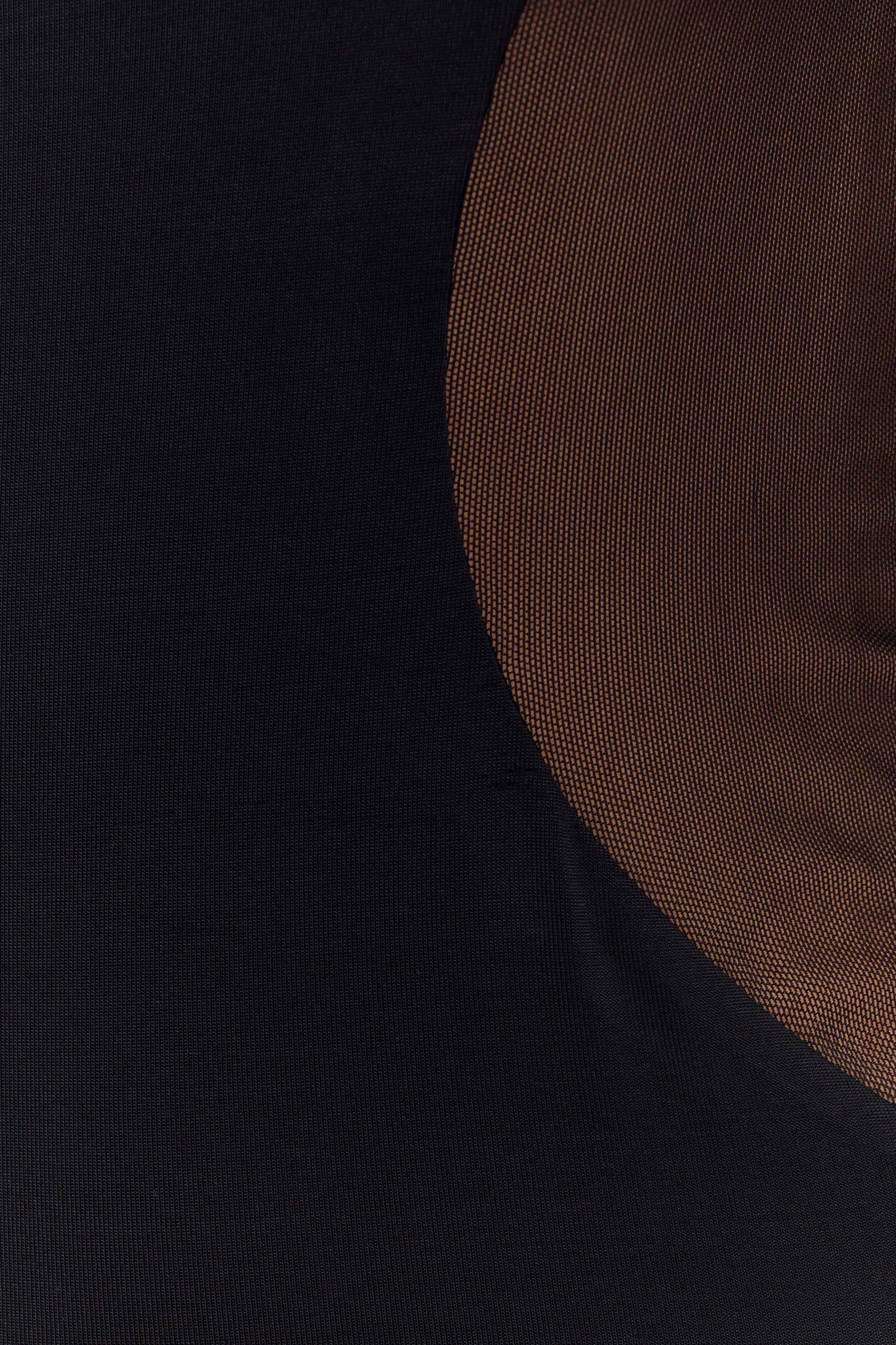 Bodycon Maxi Dress with Mesh Panels & Lining | Massie Black