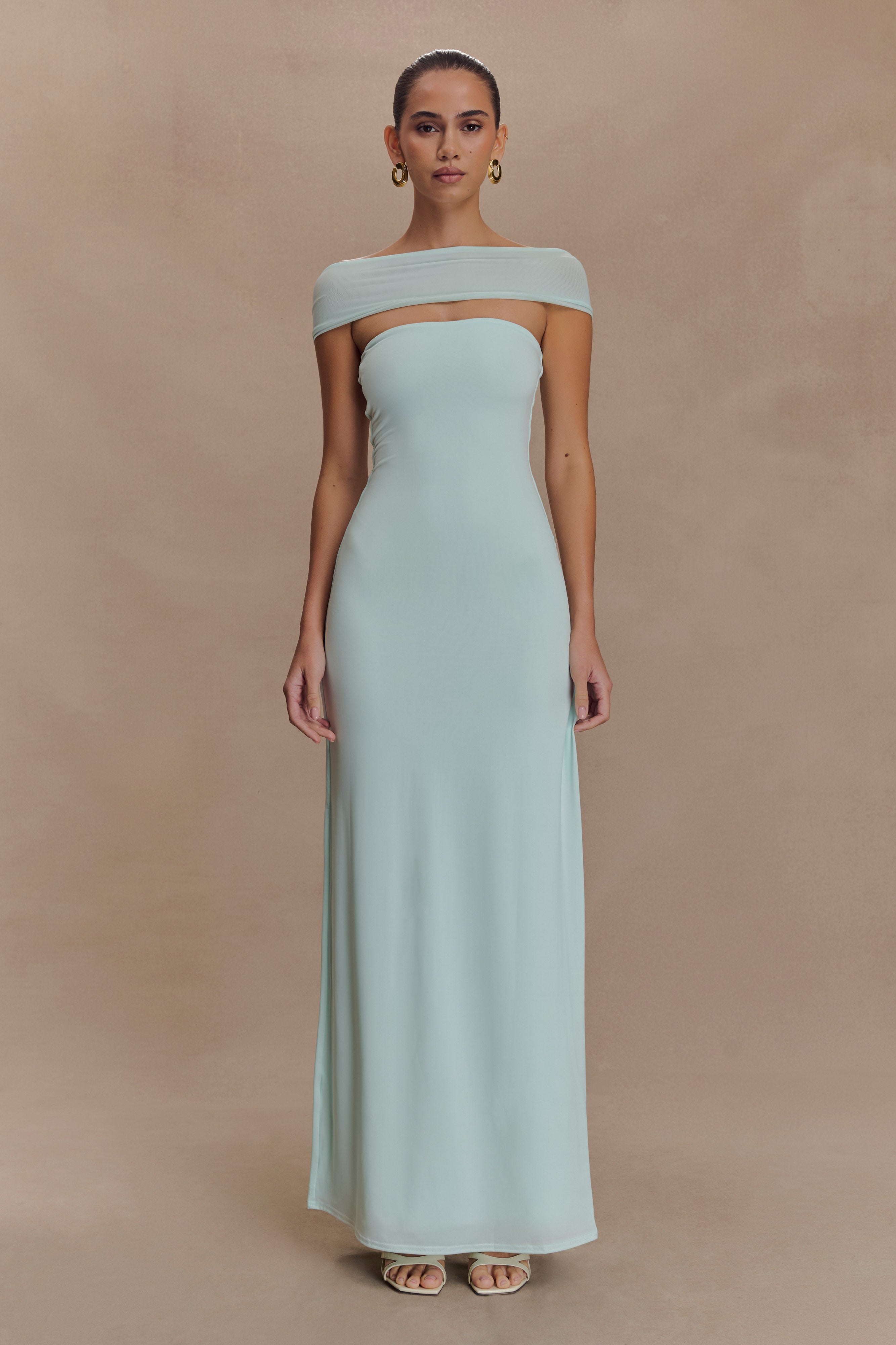 Slinky Mesh Split Maxi Dress with Thigh-High Side Slit | Aurora