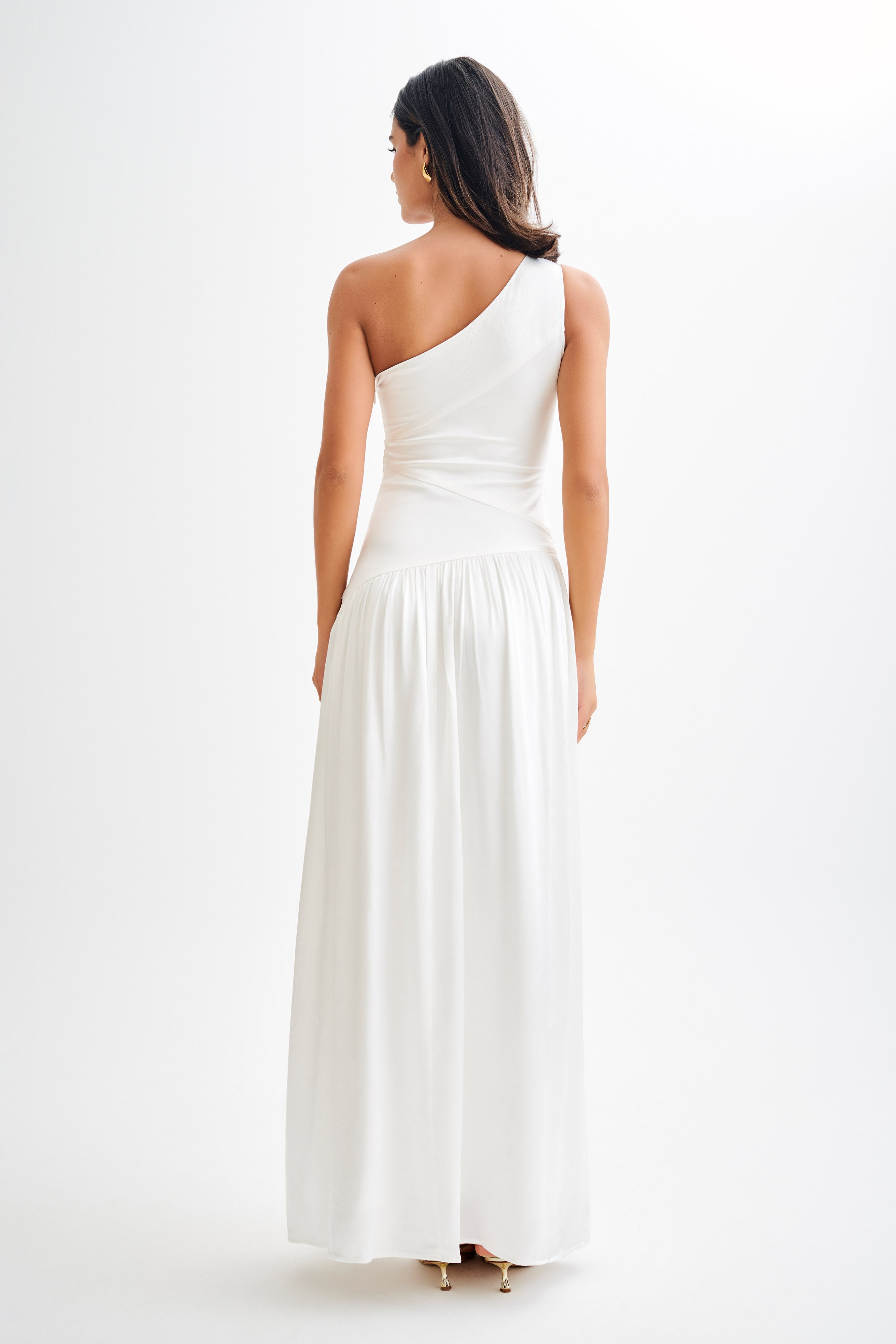 One Shoulder Pleated Maxi Dress for Special Occasions | Jenna Ivory
