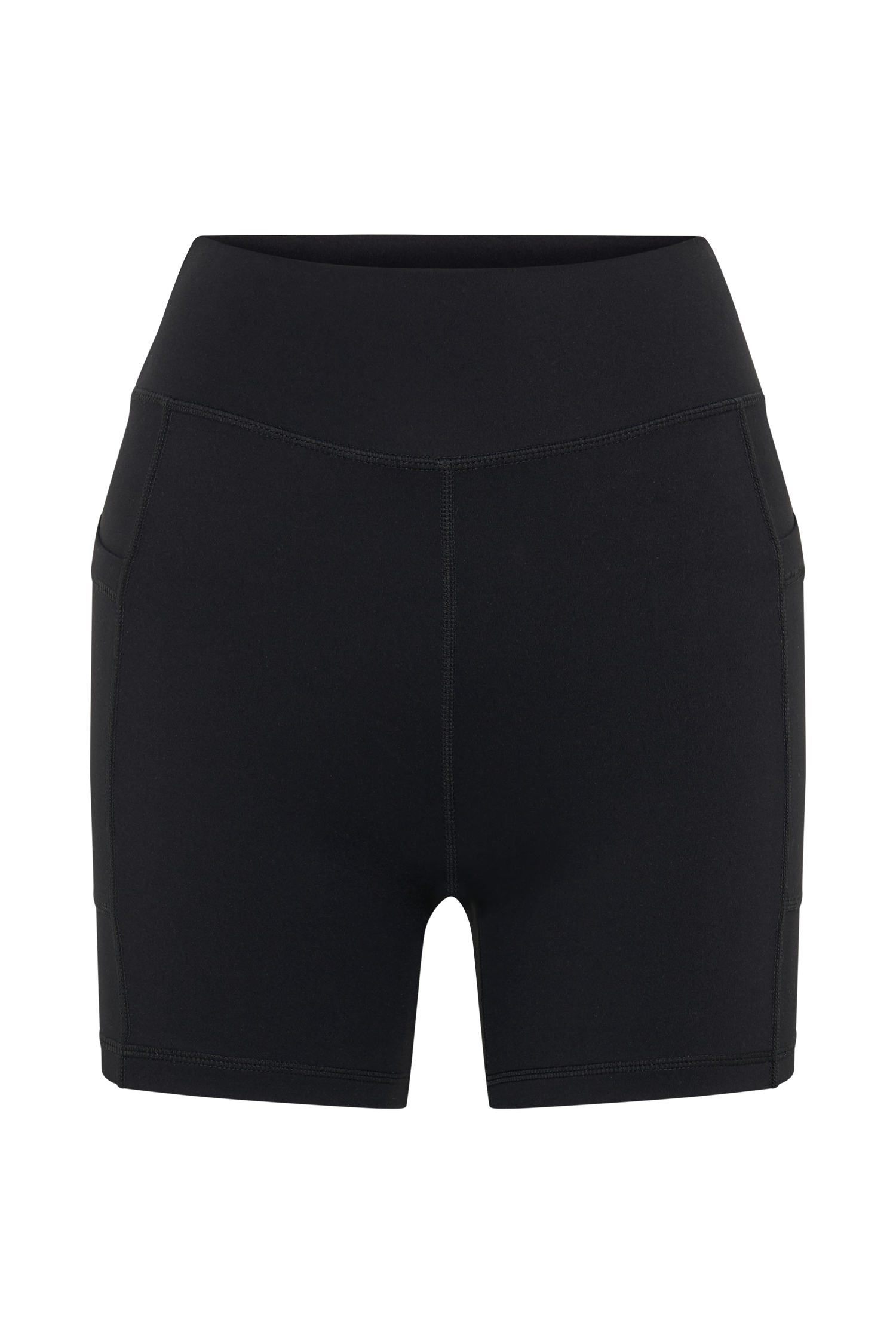 High-Rise Bike Shorts with Pocket for Gym & Casual | Martina Black