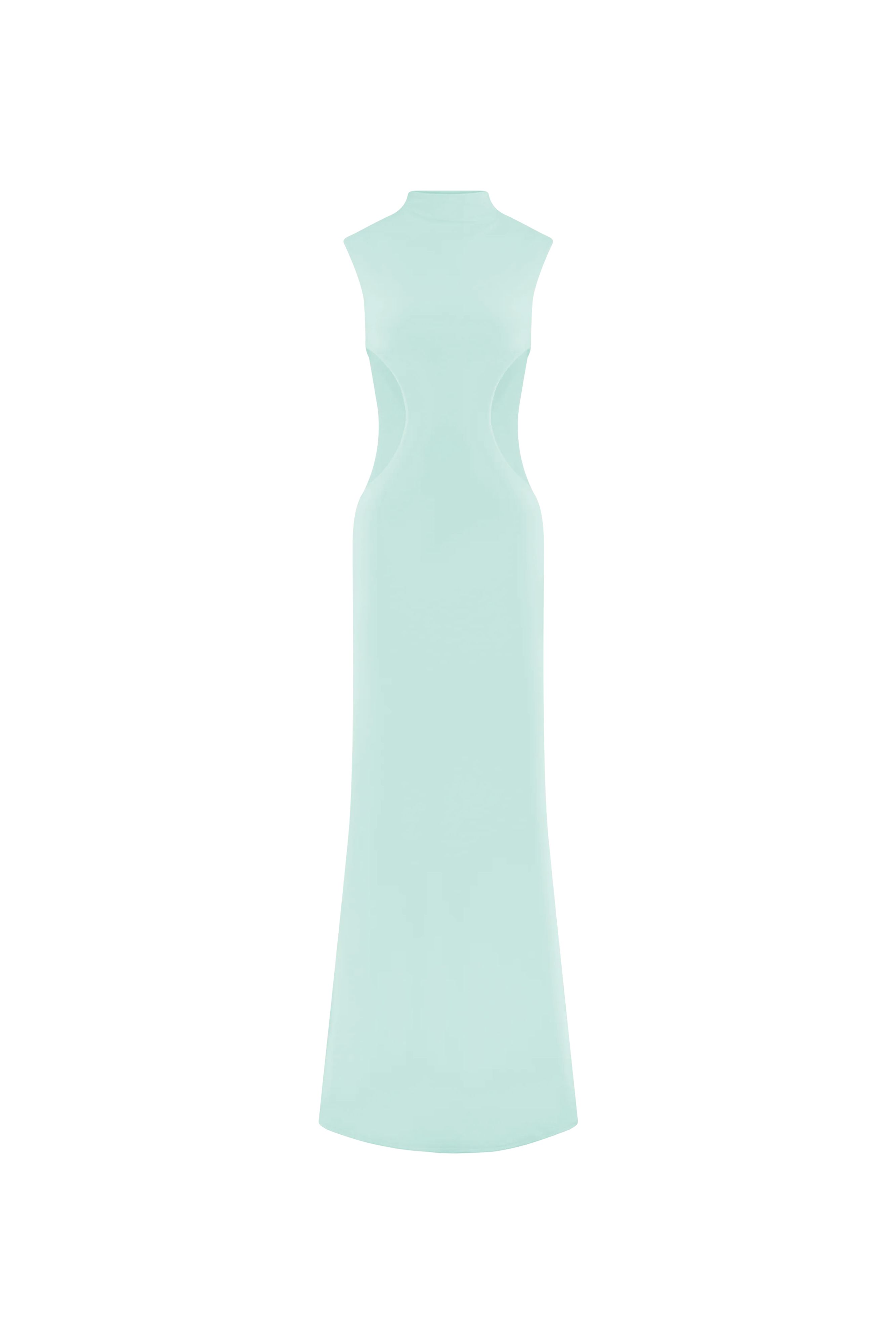 Bodycon Maxi Dress with Mesh Panels & Grown-On Neckline | Massie