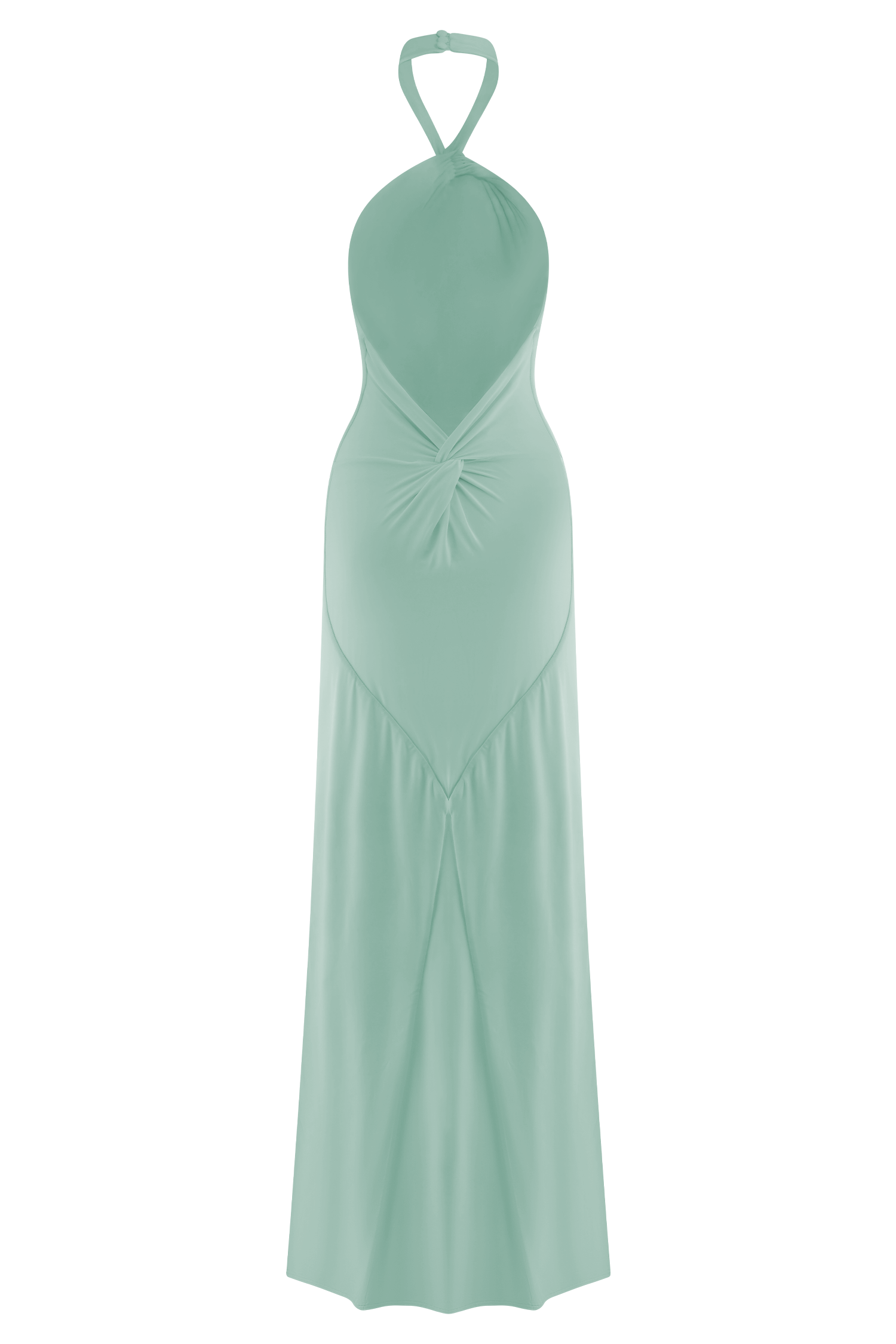 Elegant Halter Maxi Dress with Ruched Detail & Low Back | Elyna