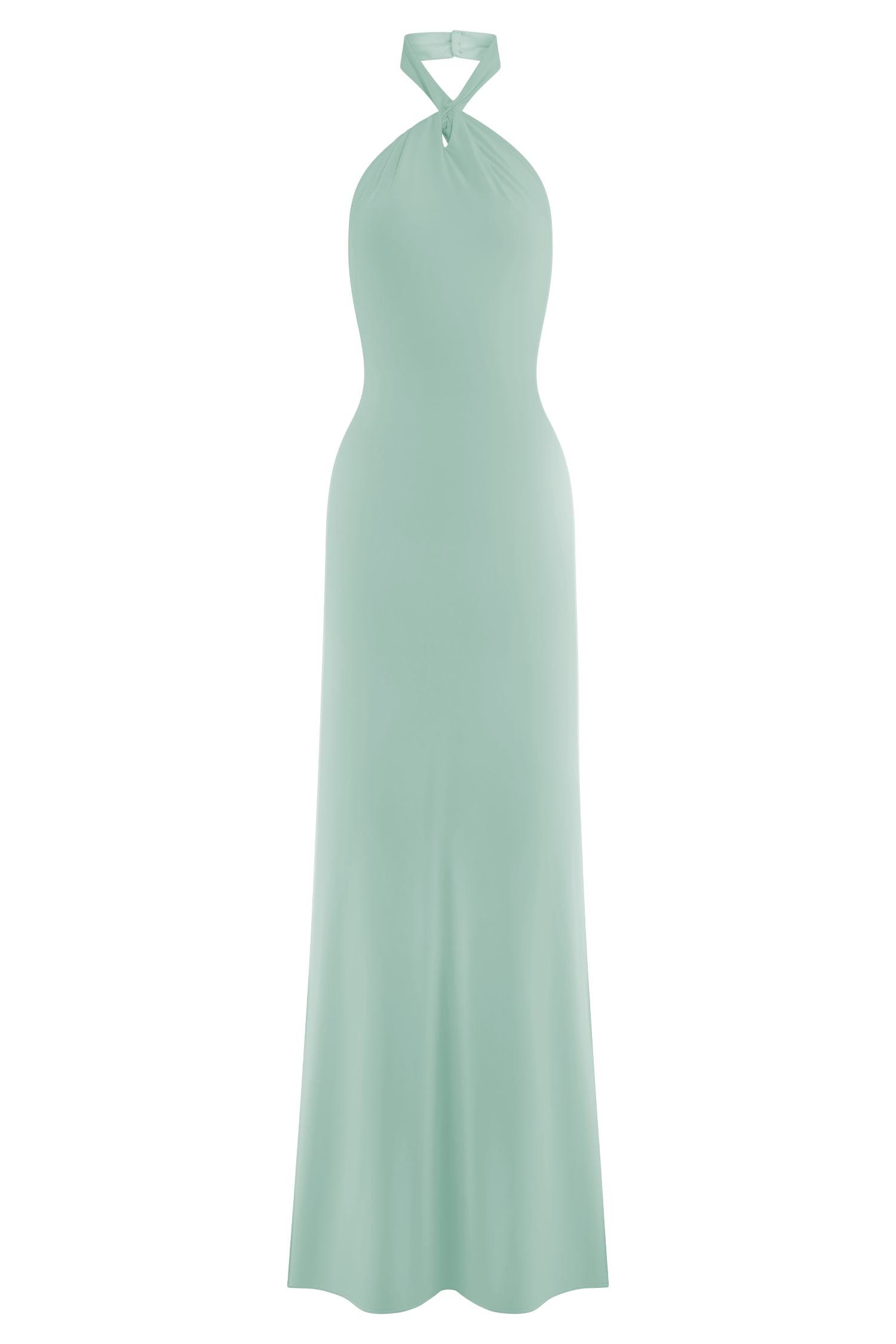 Elegant Halter Maxi Dress with Ruched Detail & Low Back | Elyna