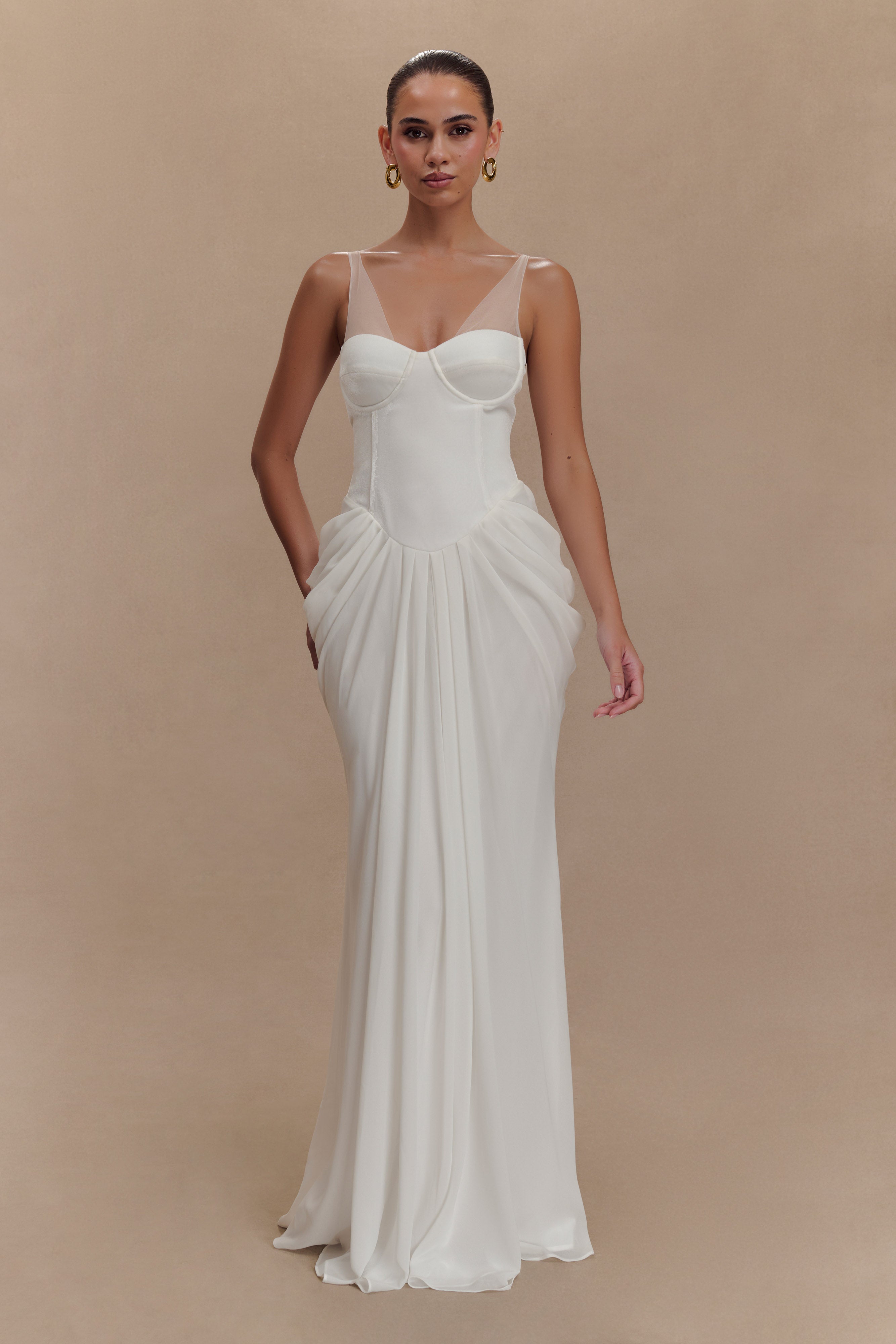 Velvet Corset Maxi Dress with Sweetheart Neckline | Roxanne