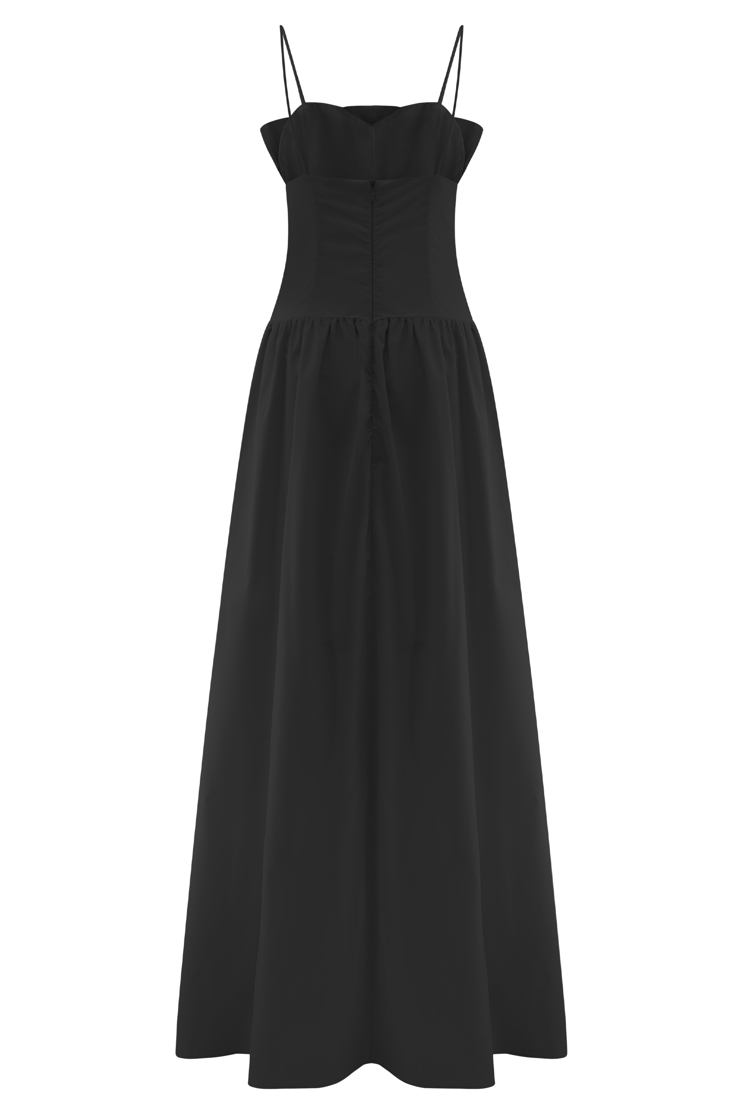 Frill Maxi Dress with Spaghetti Straps & Fitted Bodice | Janis