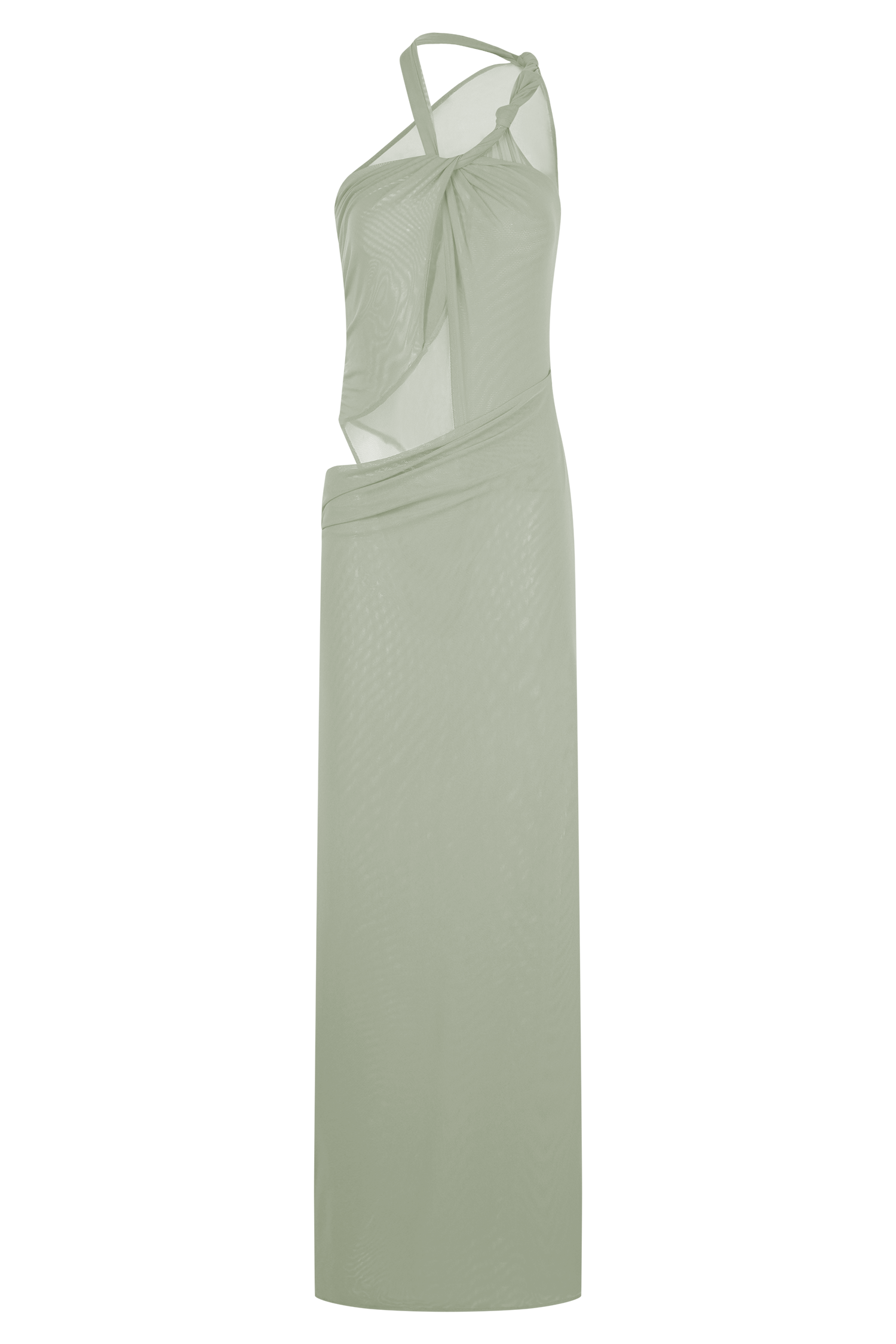 Knotted Mesh Maxi Dress with Sculptural Silhouette | Edwina