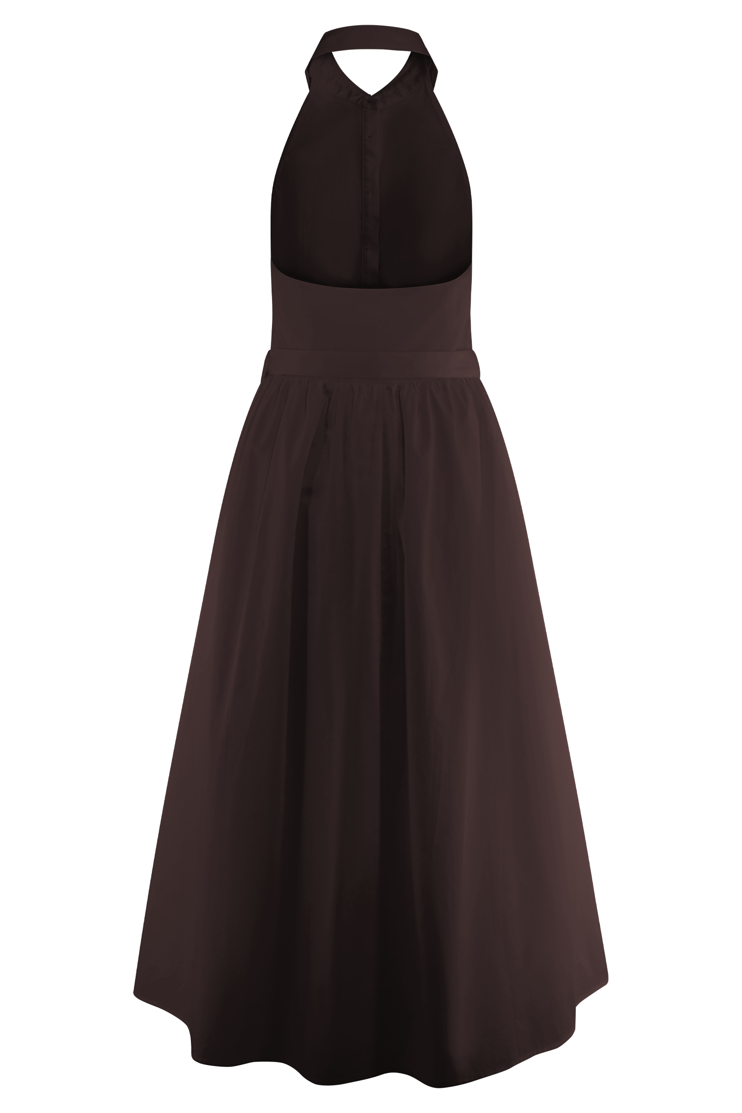 Vintage Collared Midi Dress with Belt - Cindy | Halter Neck & A-Line Fit