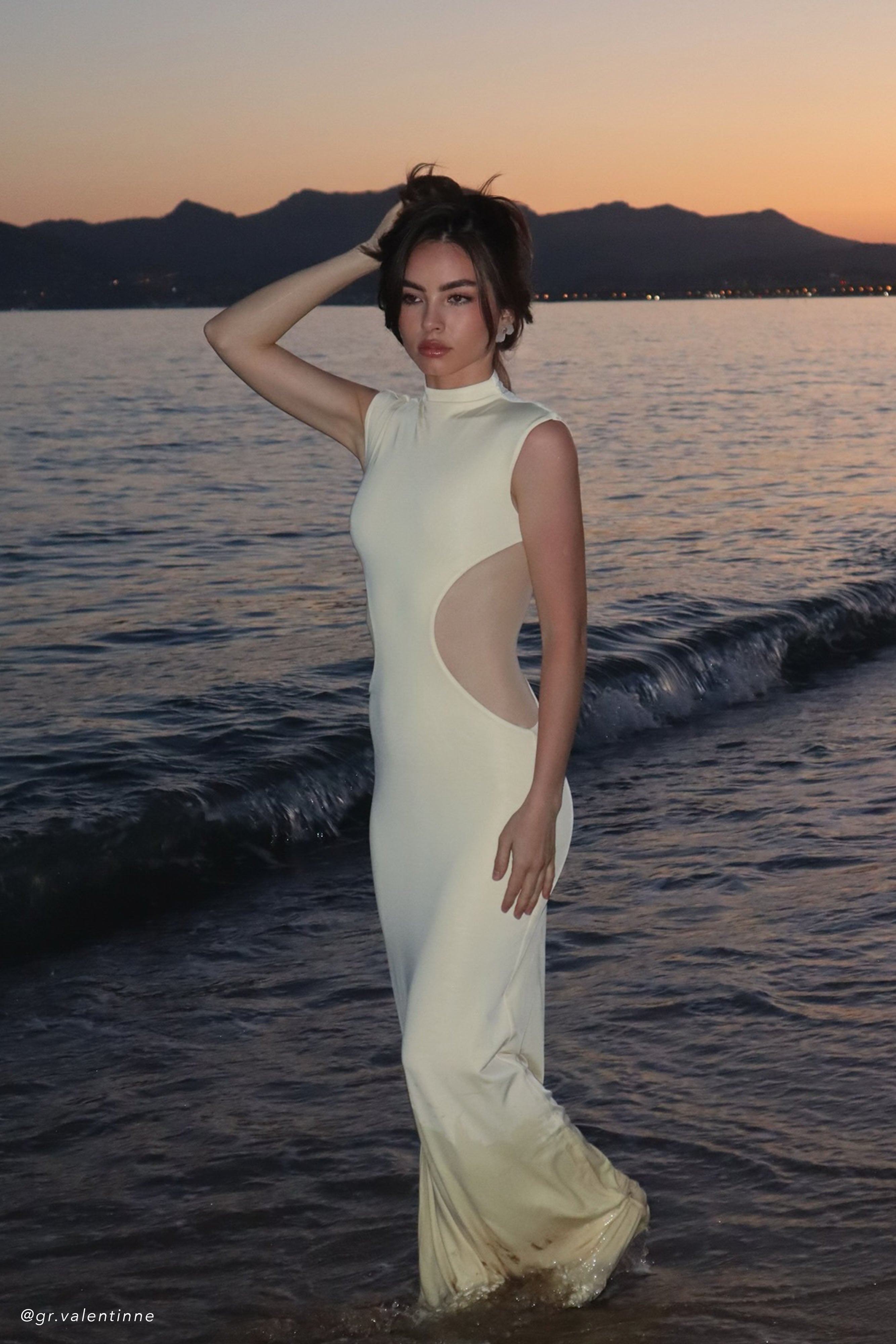 Lemon Slinky Mesh Maxi Dress for Formal Events | Massie