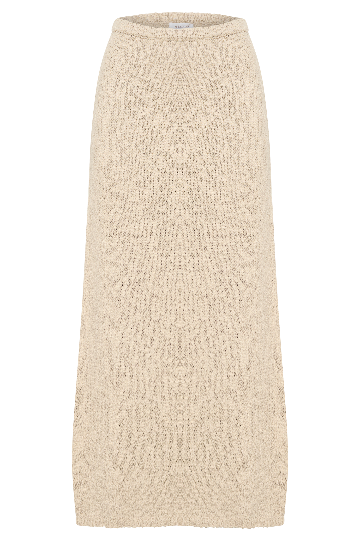 Boucle Maxi Skirt with Elastic Waist & Mid-Rise | Moira